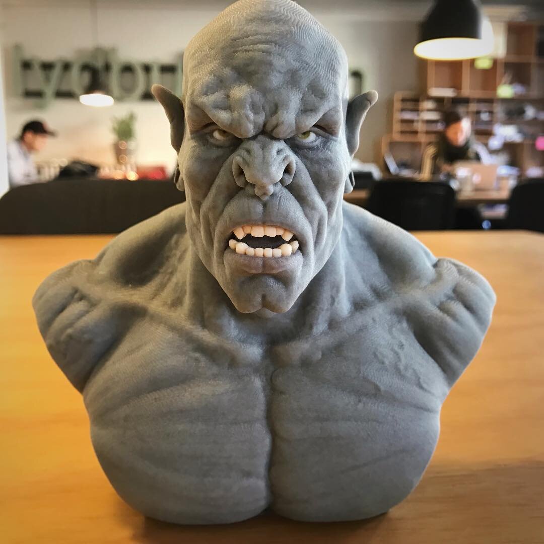 A small break from Jewellery. Had a blast sculpting this guy for Danish 3D printing company Damvig Develop. Painted digitally and 3D printed in full color! 😳😆 #sculpting #takingabreak #zbrush #monster #maquette #angry #3dprinting #fullcolor @zbrush