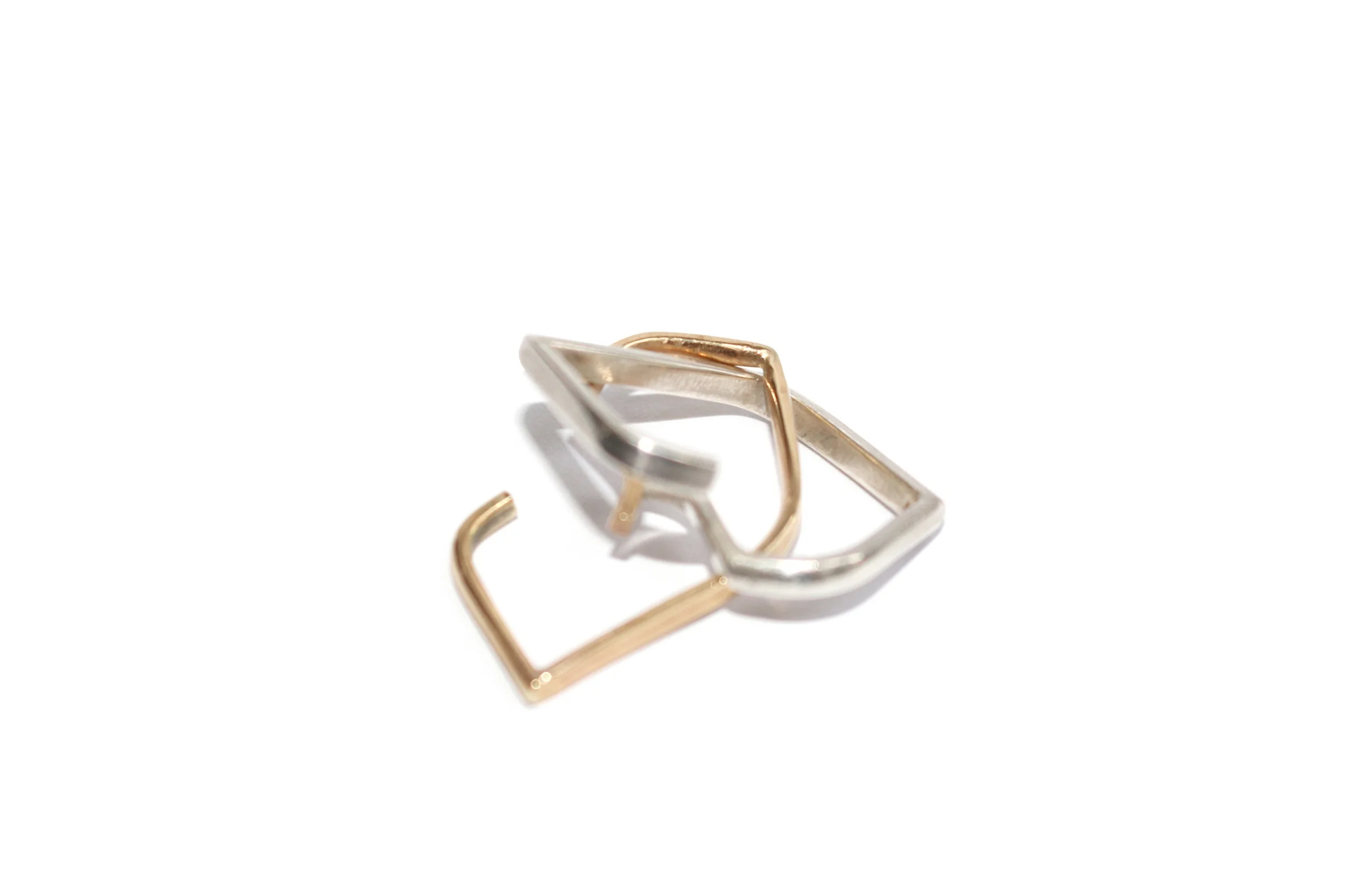 CLIP EAR CUFF 9ct YELLOW GOLD & 925 SILVER