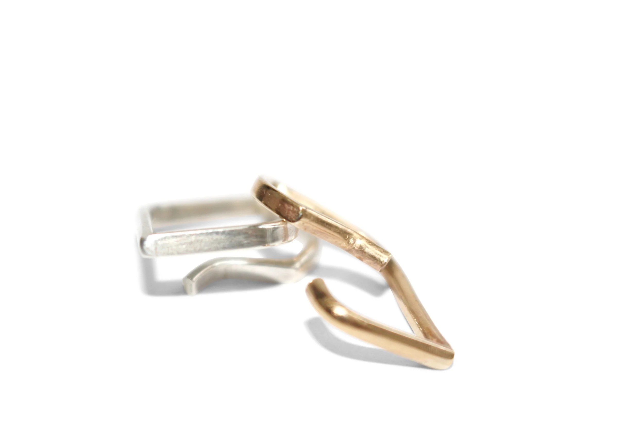 CLIP EAR CUFF 9ct YELLOW GOLD & 925 SILVER