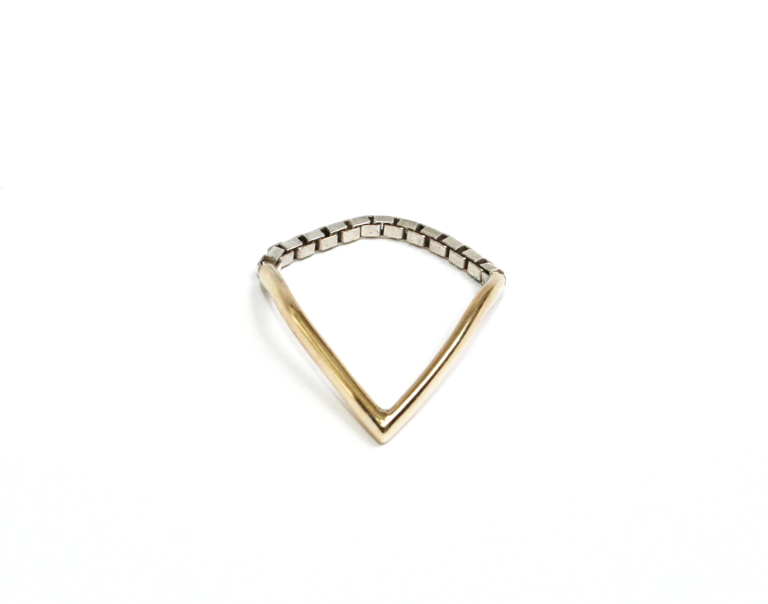 CHAIN XL RING 9ct YELLOW GOLD & 925 SILVER 