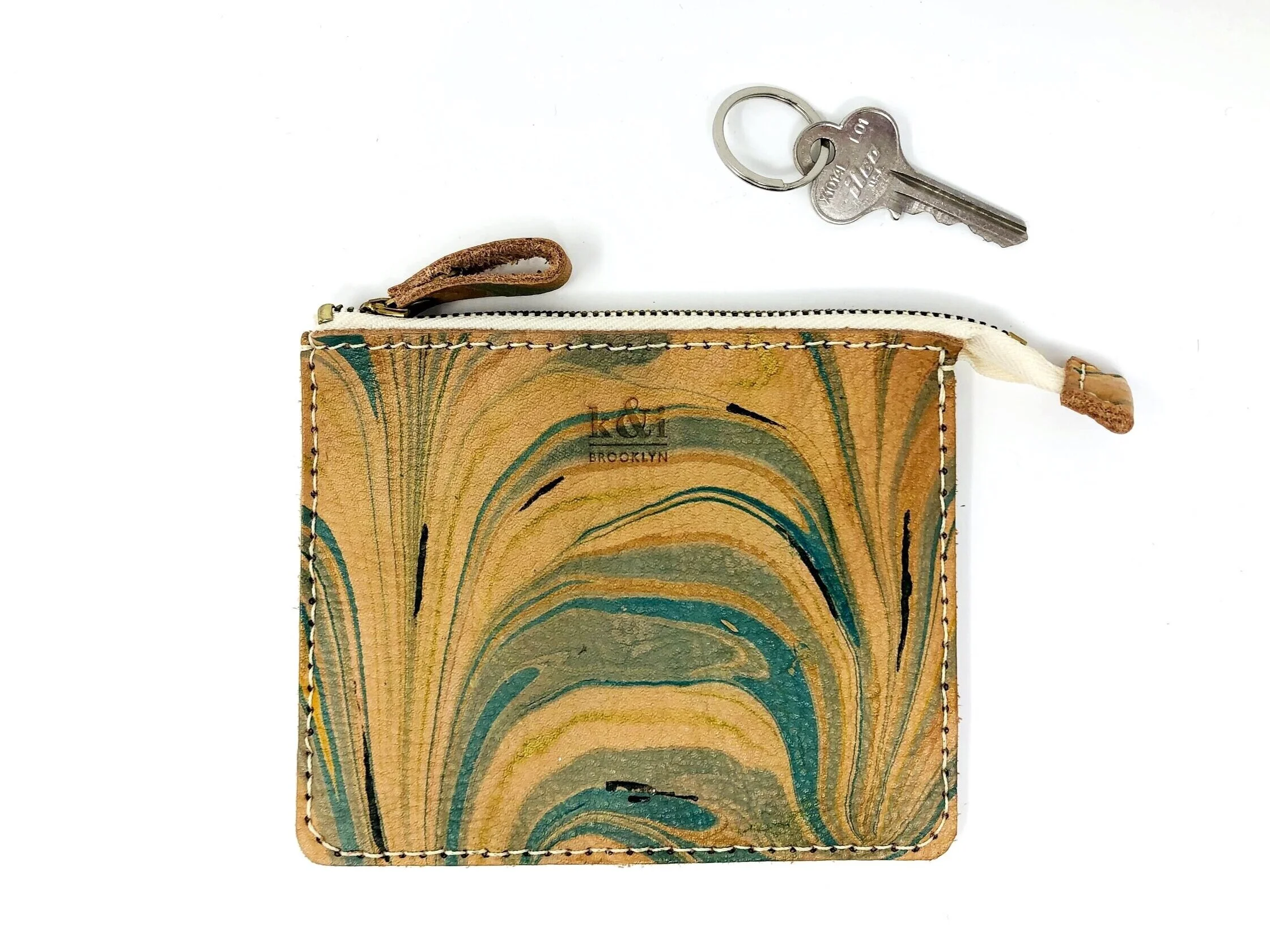 Marbled Leather Coin Wallet