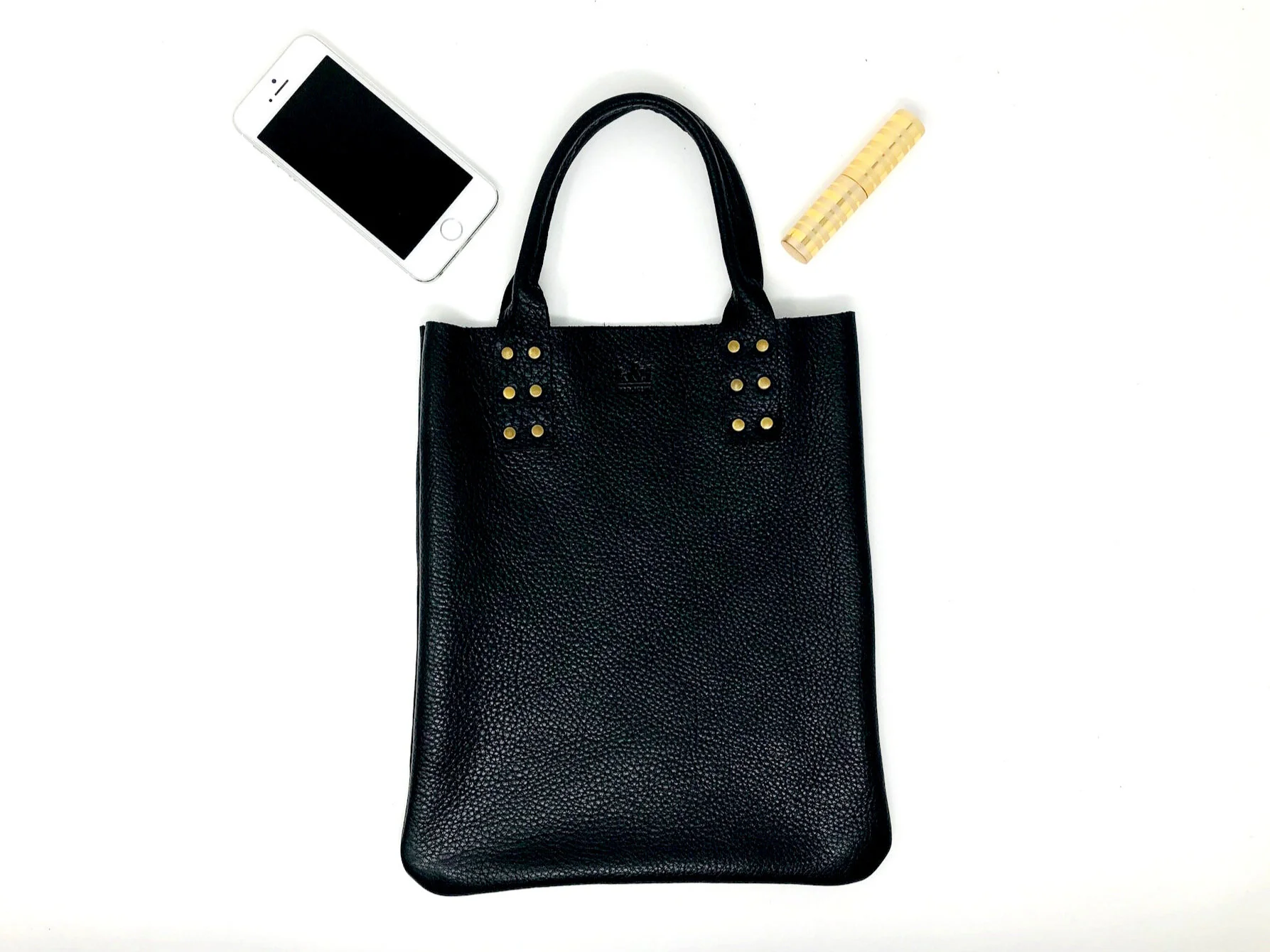 Double-handle-mini-tote---leather---black---front.jpg
