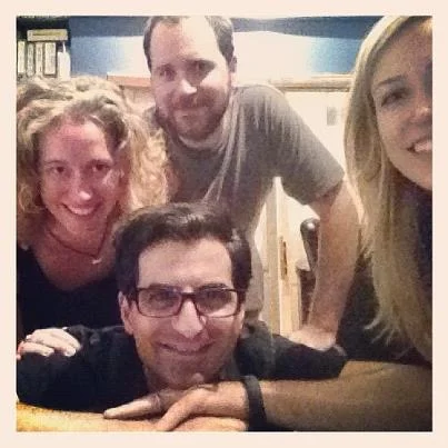 Tracking day for There is A Fountain! Clockwise from top: Andy Santospago, Assistant engineer Annie Hoffman, Engineer Brian Charles, Jody Blackwell Zippah Recording , Boston, MA