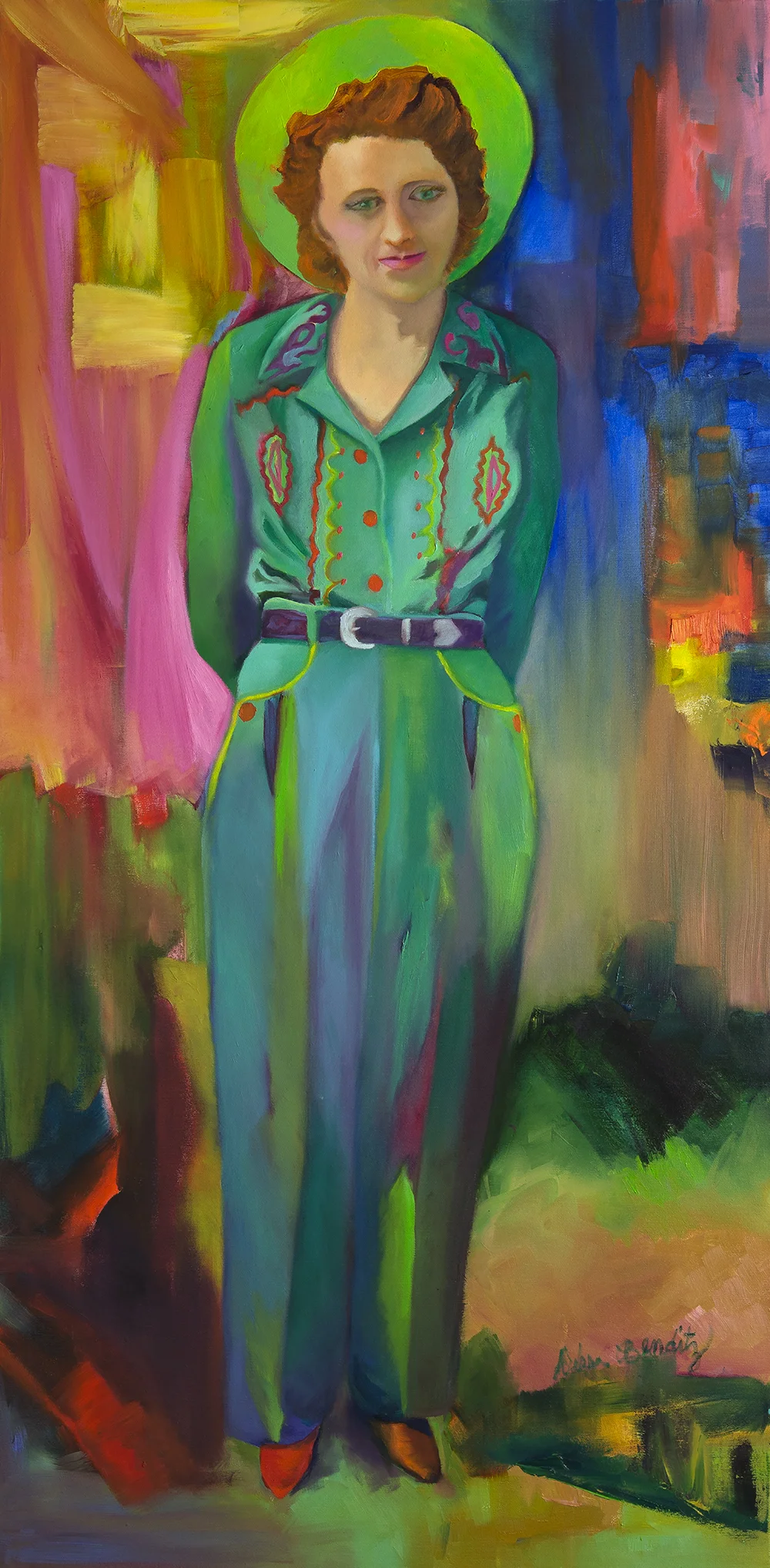 The Belle of Cheyenne, oil on canvas, 48 x 24”