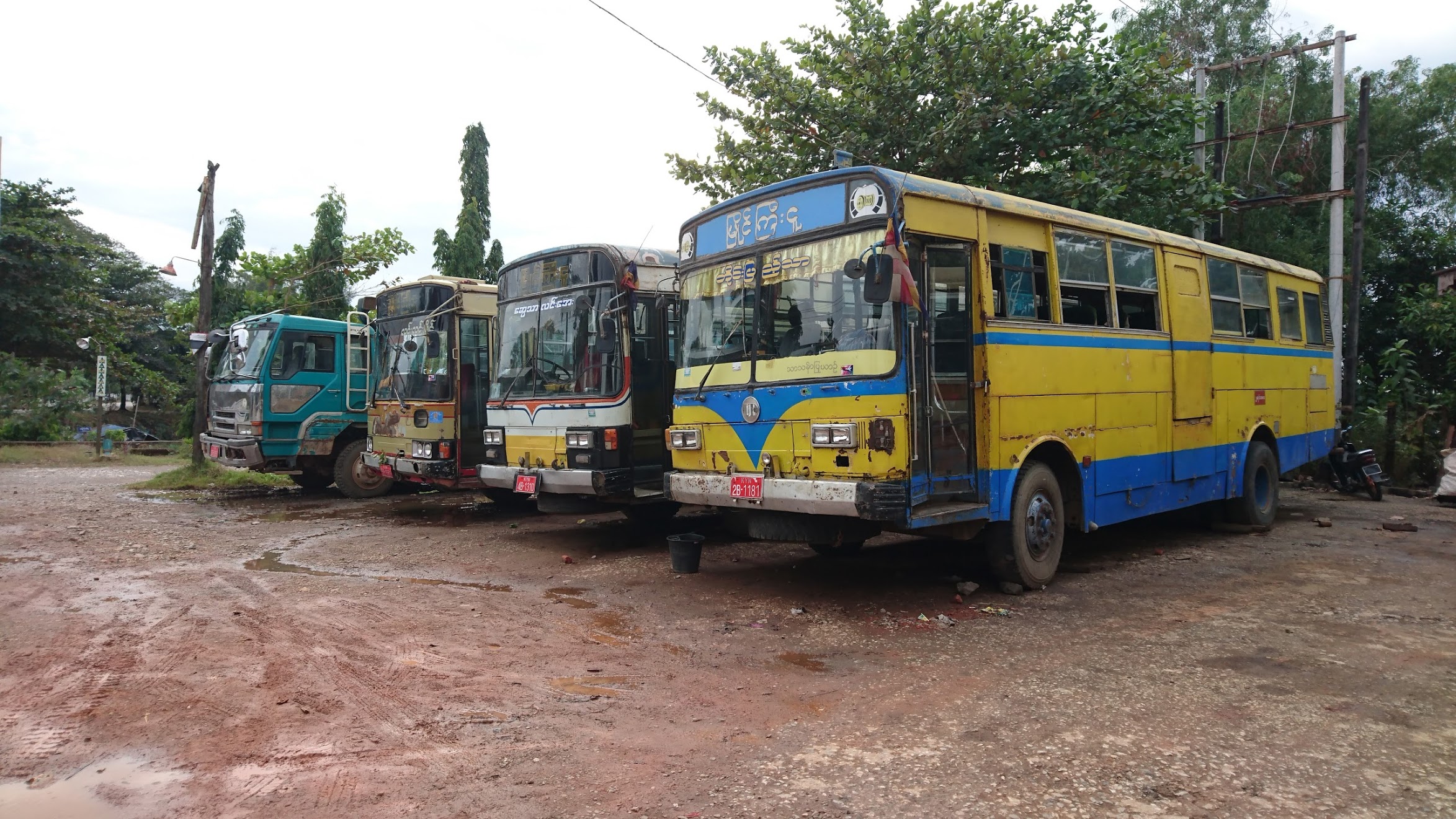 Knackered buses, all hand-me-downs from neighbouring countries, that are still patched up and in daily use.