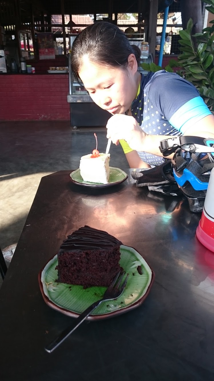 This cake may not look like a big deal to you, but after all this time in a country bereft of treats, at the end of a long ride, we assure you, it's the best you've ever tasted.
