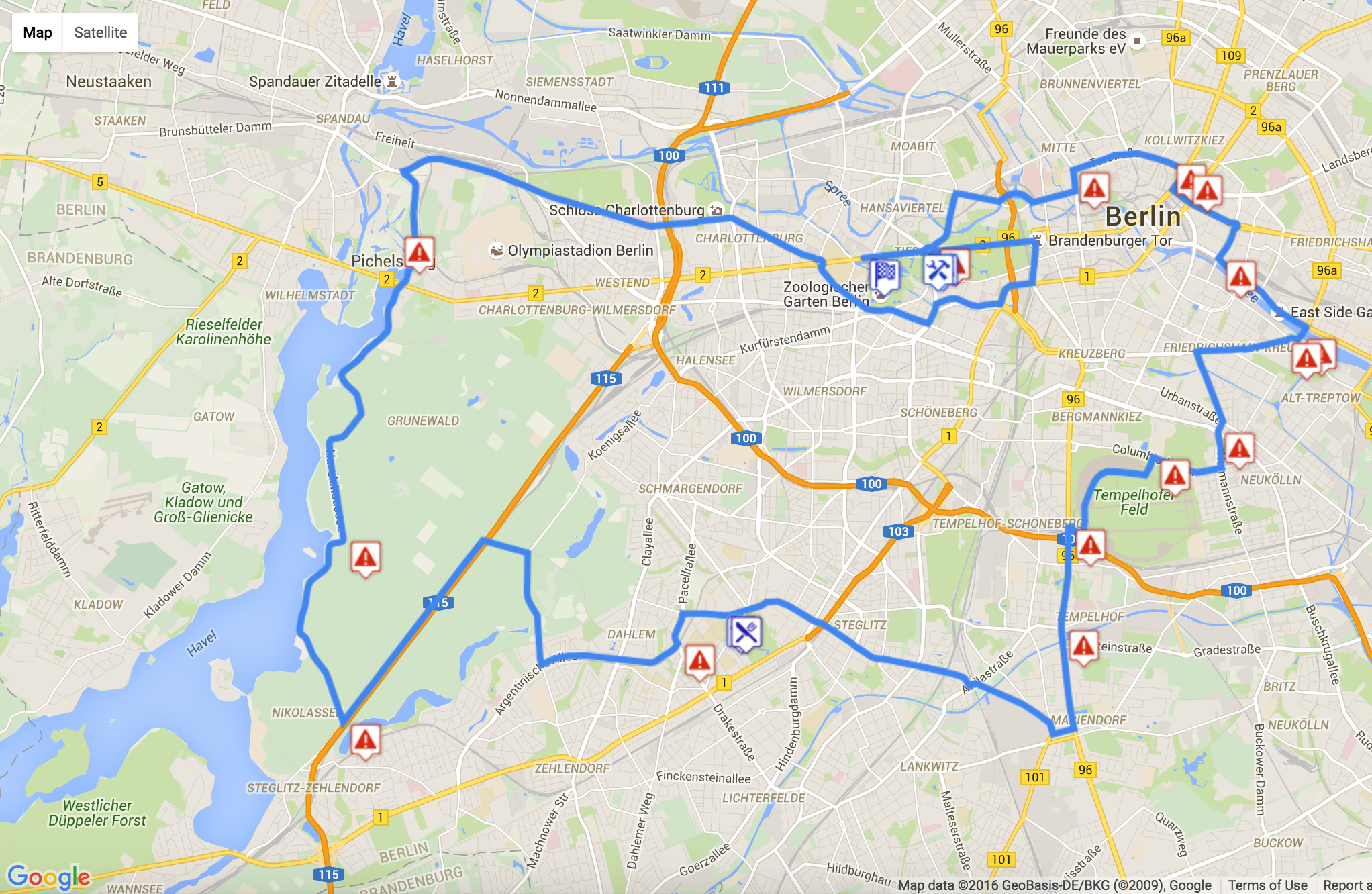 The 60km route