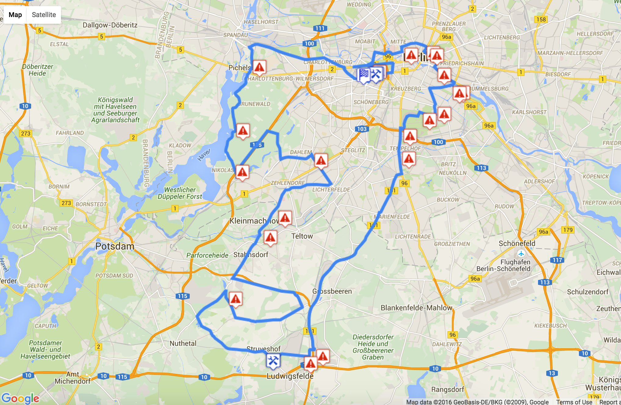 The 120km route
