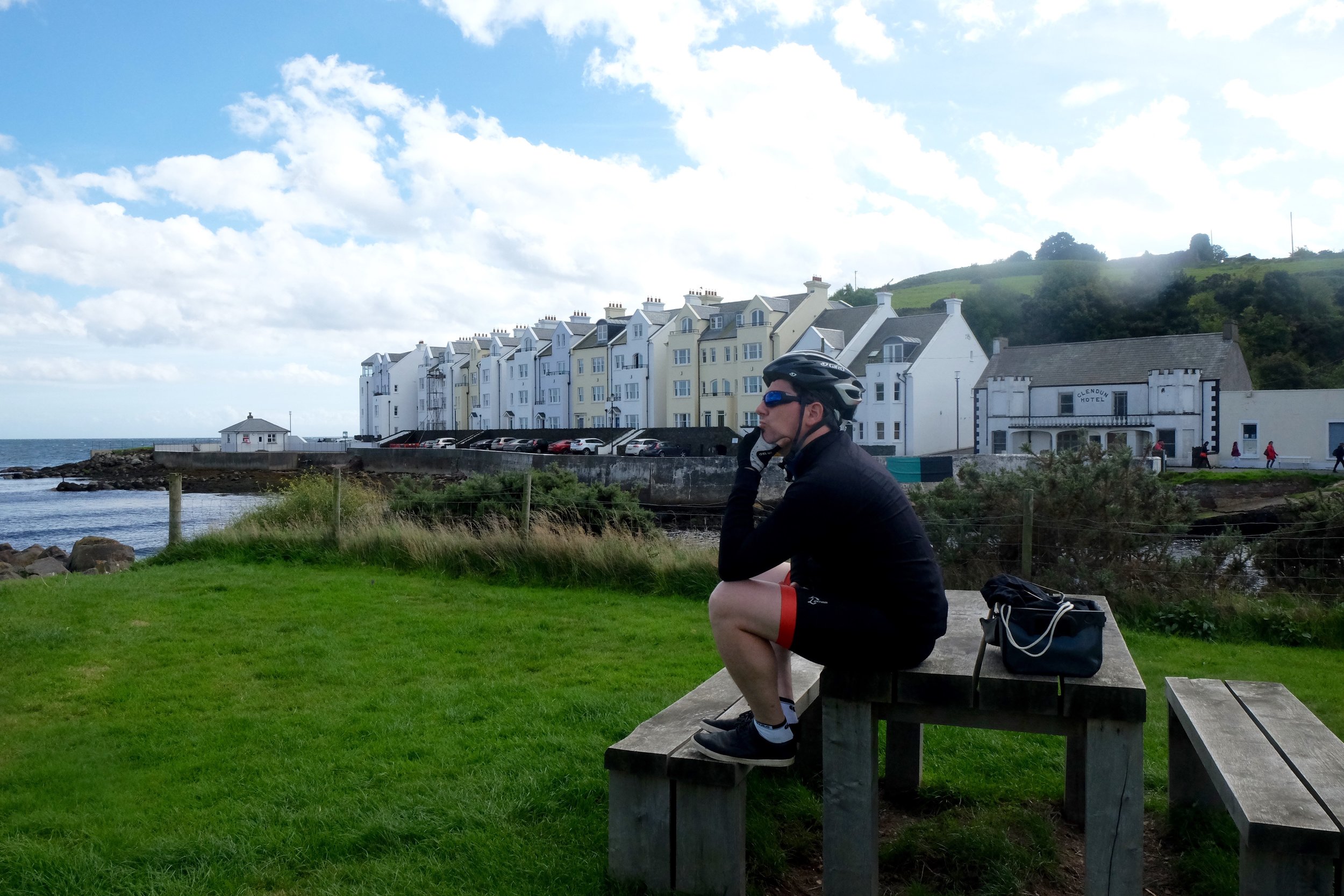 Neil looking out to sea, pondering how to fix our troublesome gear shifter.