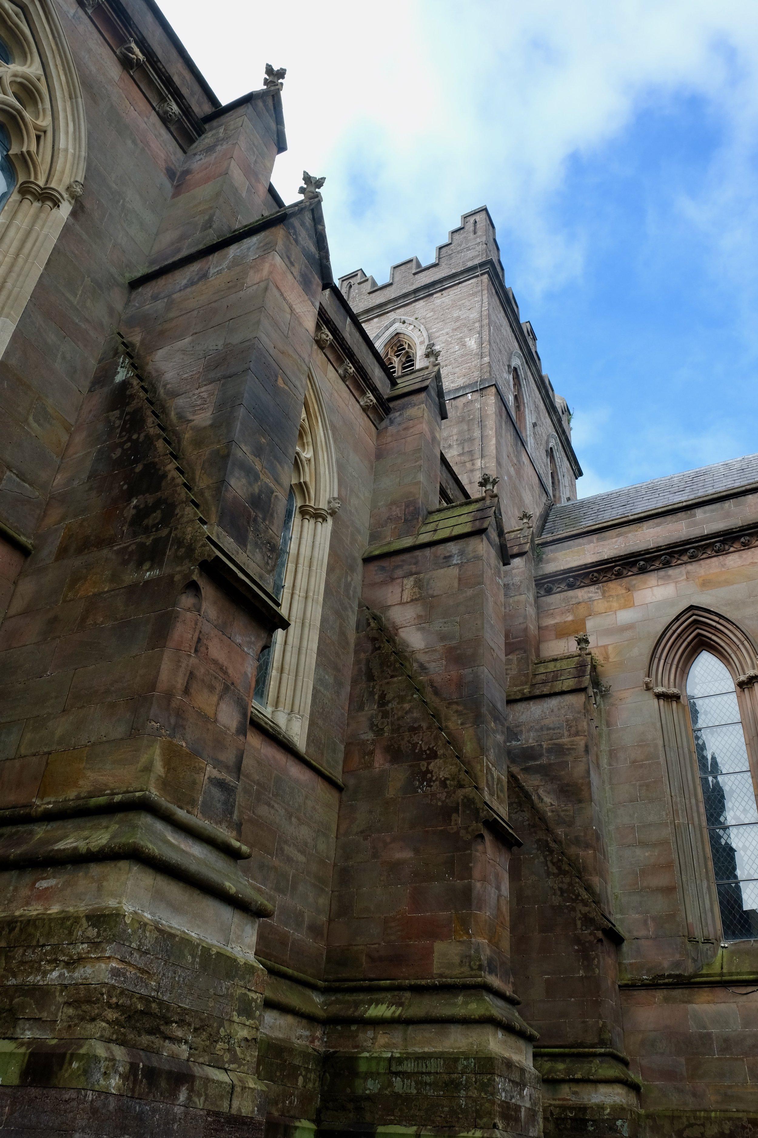 On the outside, the cathedral looks very brick-and-mortar-esque with its forbidding stature and somber colours. 