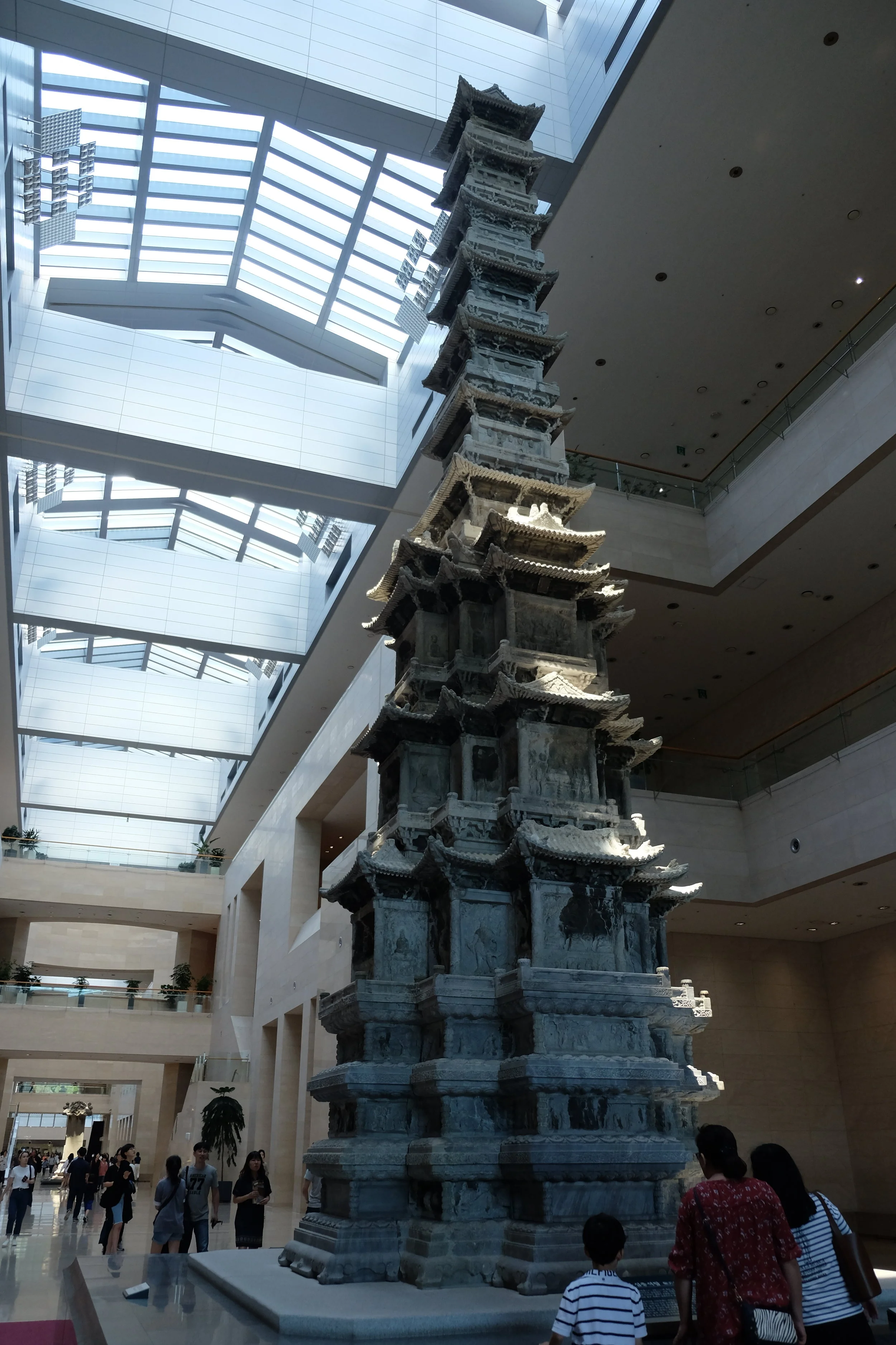 And the museum’s pride and joy - this ten-story stone pagoda that sits in the main hall on the ground level. Originally taken apart by the Japanese in 1907, it was hauled overseas and then brought back some years later.