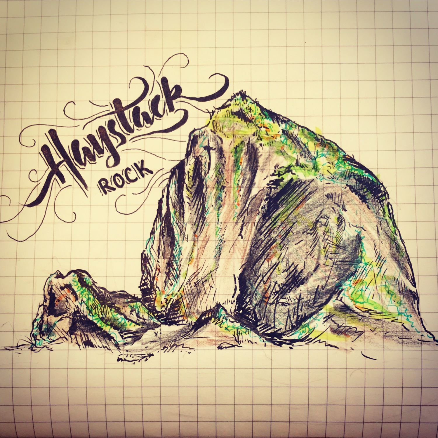 Haystack Rock (sketchbook)