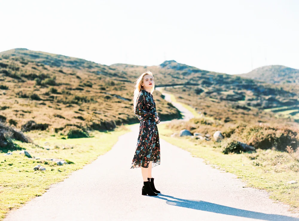 fashion photography shoot in a beautiful landscape in Algarve, Portugal
