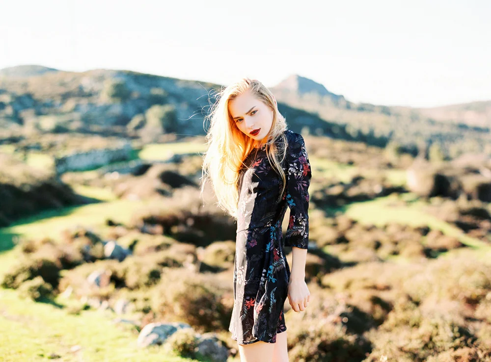 fashion photography shoot in a beautiful landscape in Algarve, Portugal