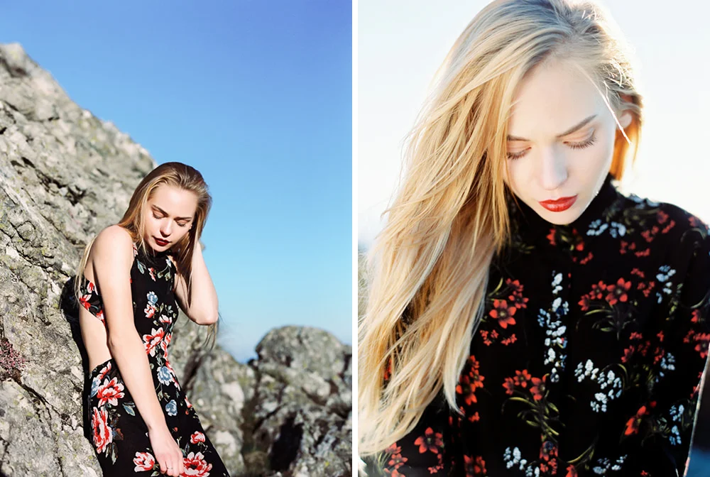 fashion portrait photography in a beautiful landscape in Algarve, Portugal