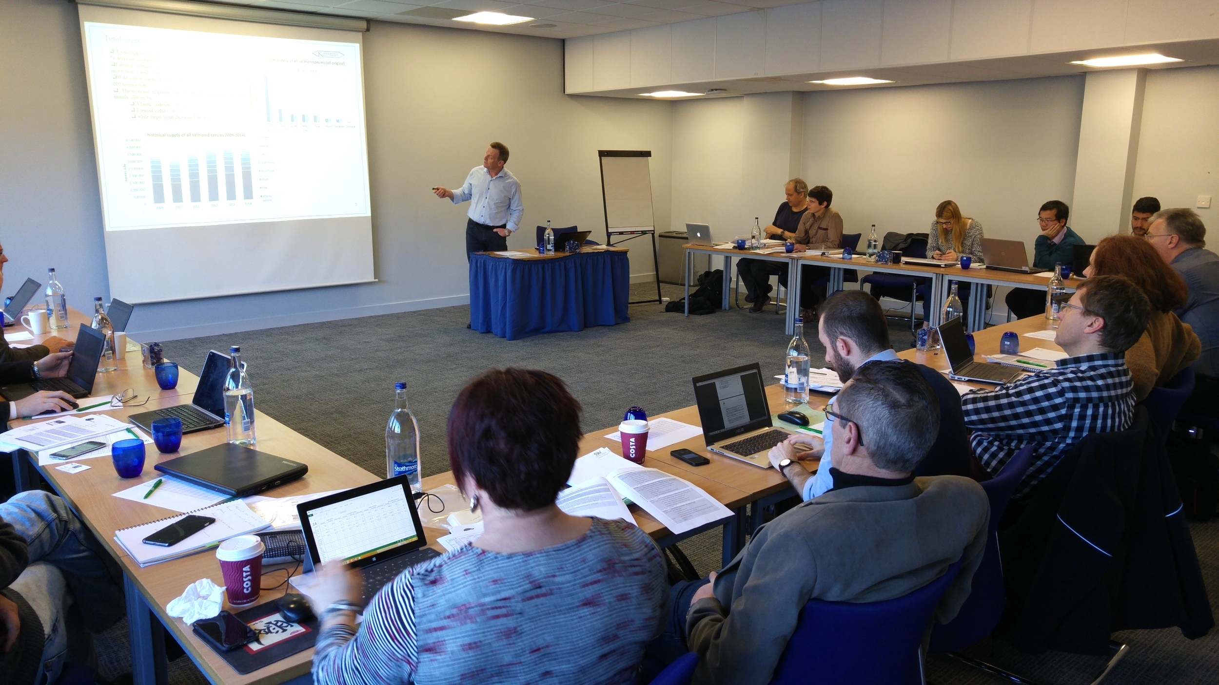 Paul Steinar Valle from Kontali Analyse AS (Workpackage 2 leader) presenting to the group