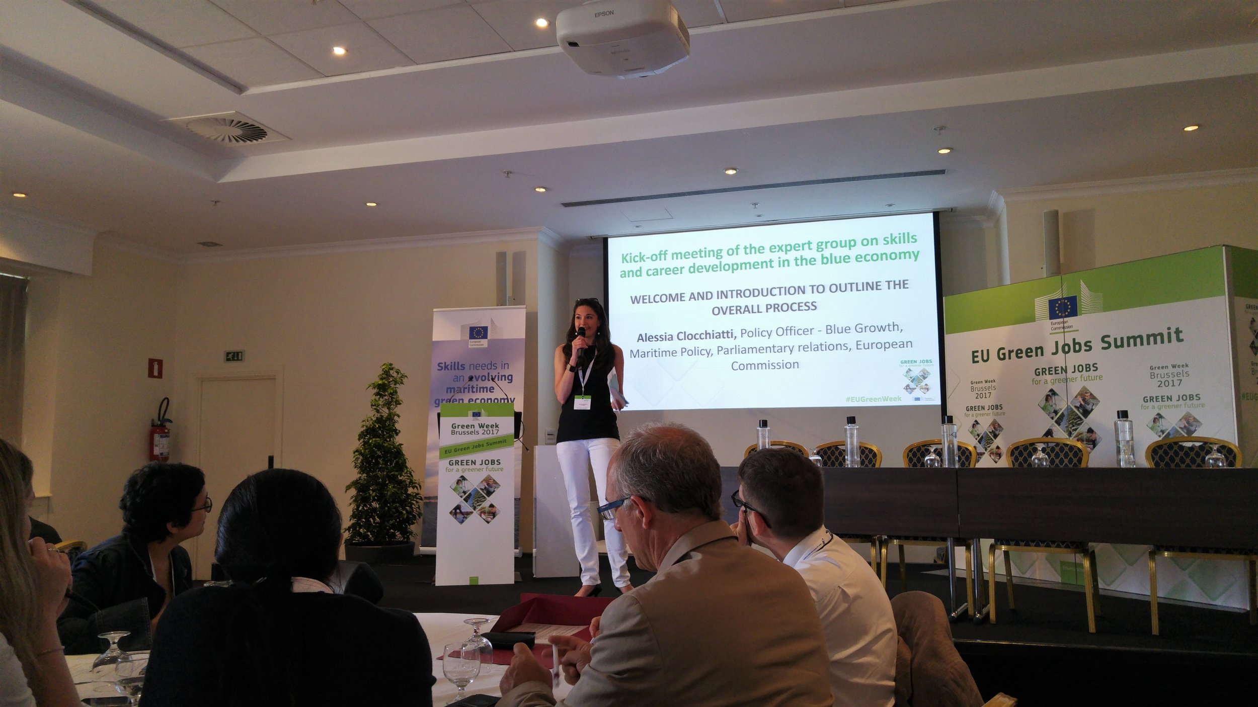 Alessia Clocchiatti, Policy Officer on Blue Growth and Maritime Policy with the European Commission opening the meeting