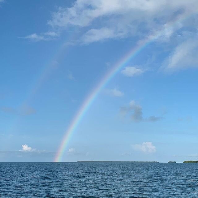 Beautiful start of a day, Double Rainbow on our way to the Office ! #grouper #snapper #seewhatsoutthere #keywestfishing @bubba_chum_bags @reel_fly_charters @finzdivecenter @spindrift_fishing_charters @suzukioutboards @lonearrowmarketing @eskyrods @si