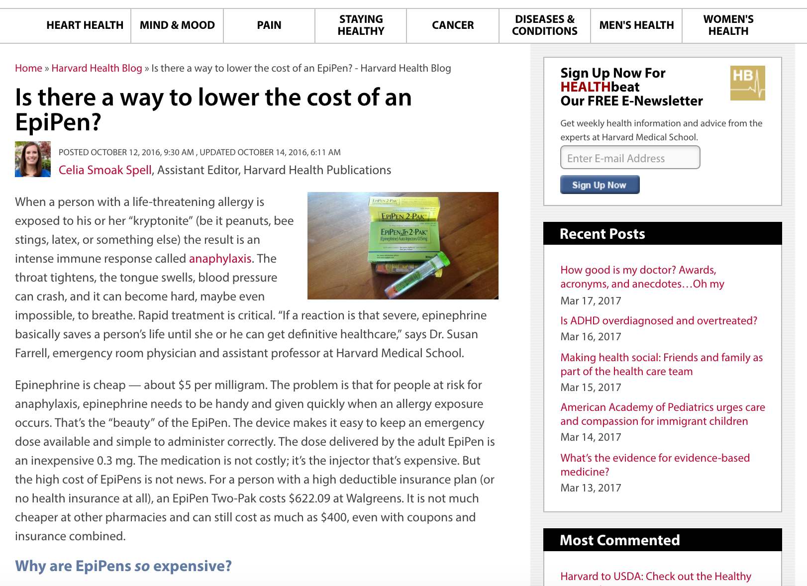 This is a screenshot; click to read further on the Harvard Health website.