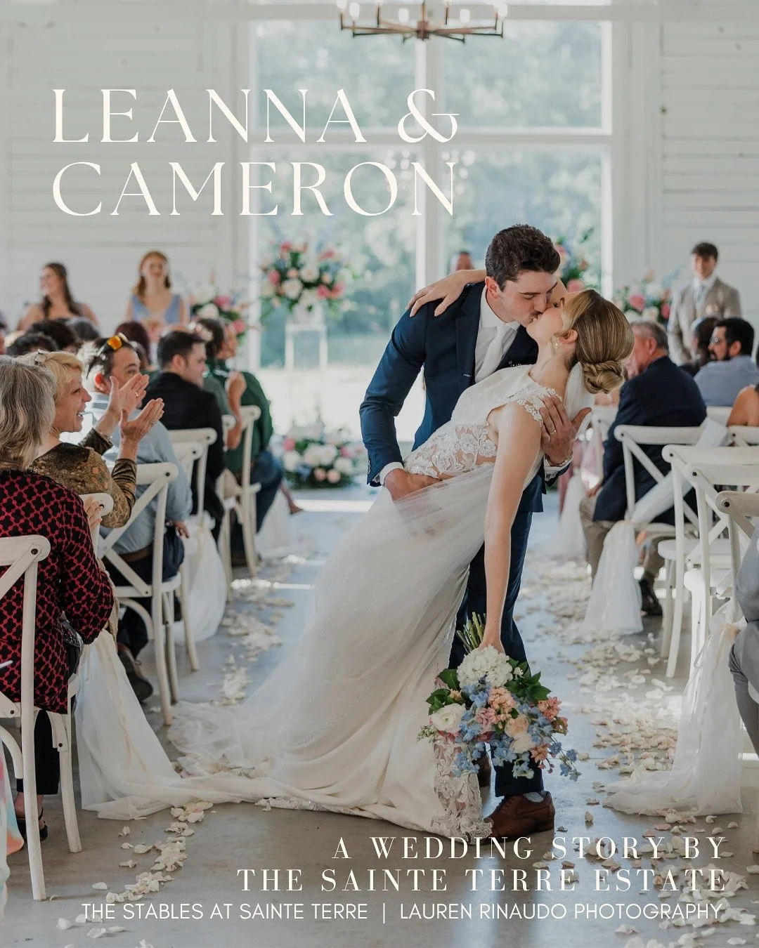 Classic romance - and a picture perfect day. 
Every detail was carefully curated as if it were out of a storybook.  You can’t fake the magic between @leanna_brooke_page and @cameron_page9 ❤️❤️
Sainte Terre All Inclusive Team:
Venue, Catering,