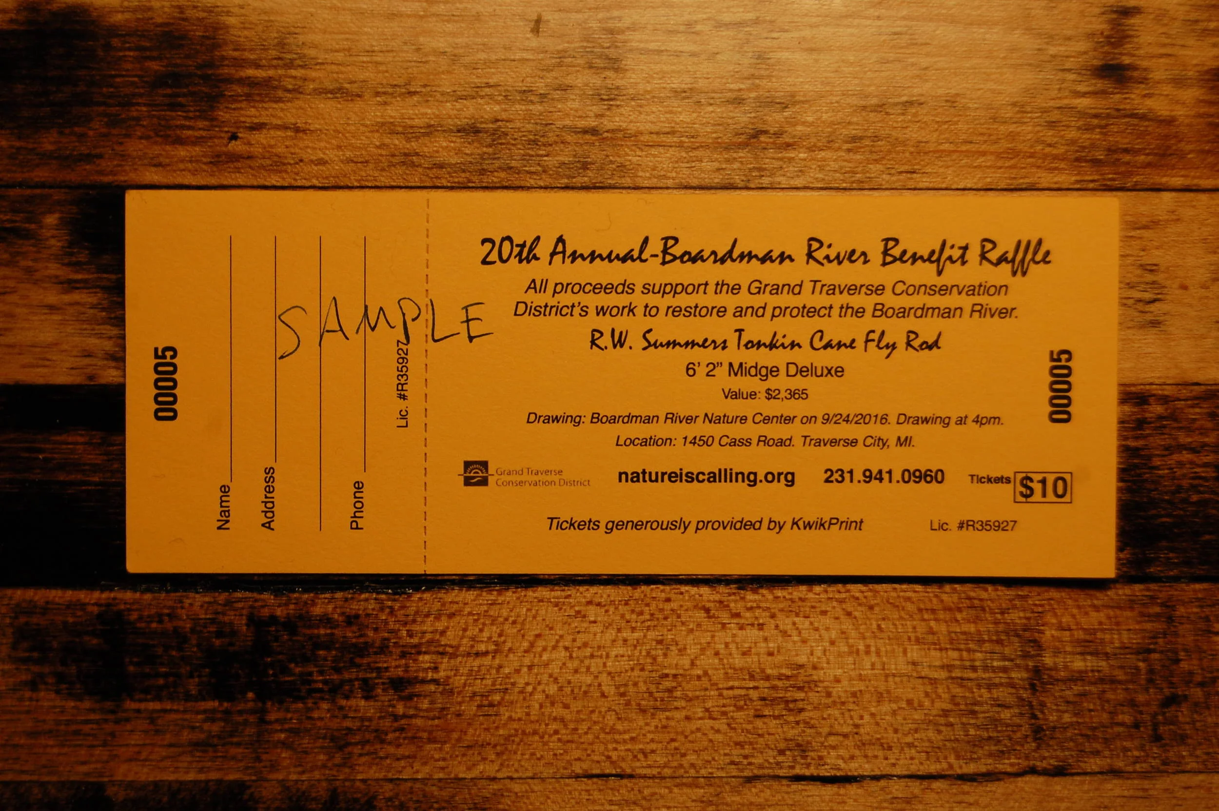 Sample Raffle Ticket