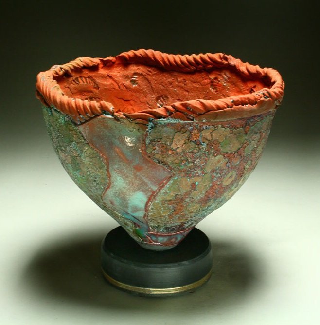 Raku Pottery Fossil Bowl