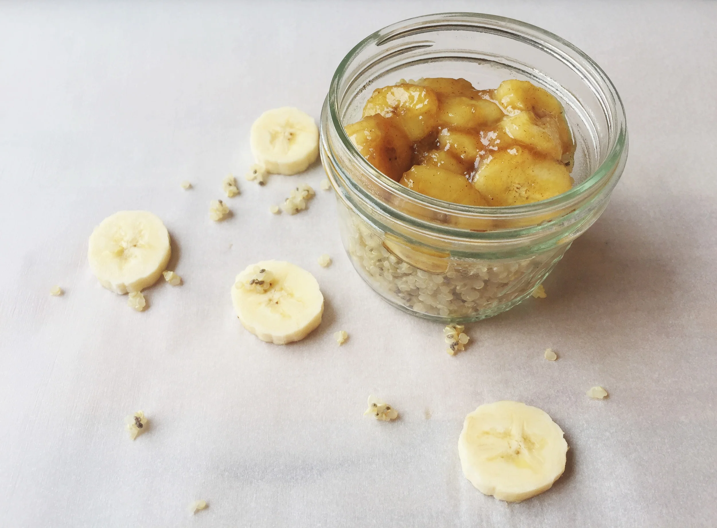 Bananas Foster Overnight Quinoa