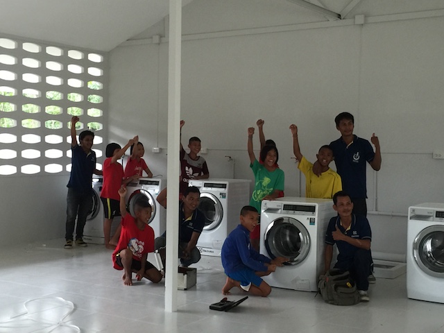 Installation of Washin machine:happy children.JPG