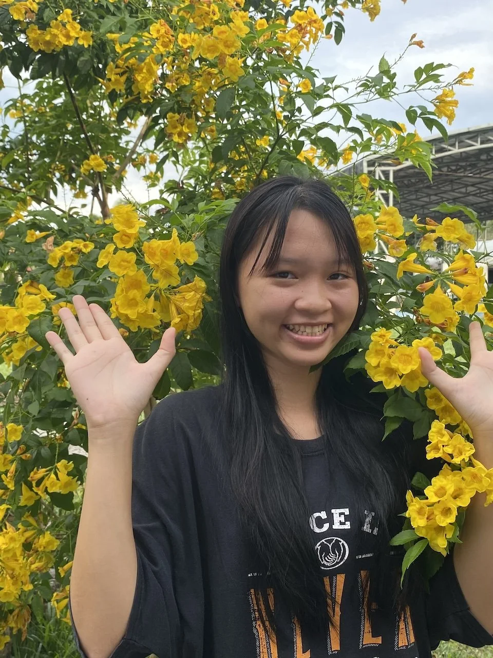   Aum studies Communication Arts   Aum moved in with us when she was 10 years old, 2015. She is and has always been happy, funny and outgoing and can and dares to speak up for her cause.  She is also very artistic, both in words and pictures, so it i