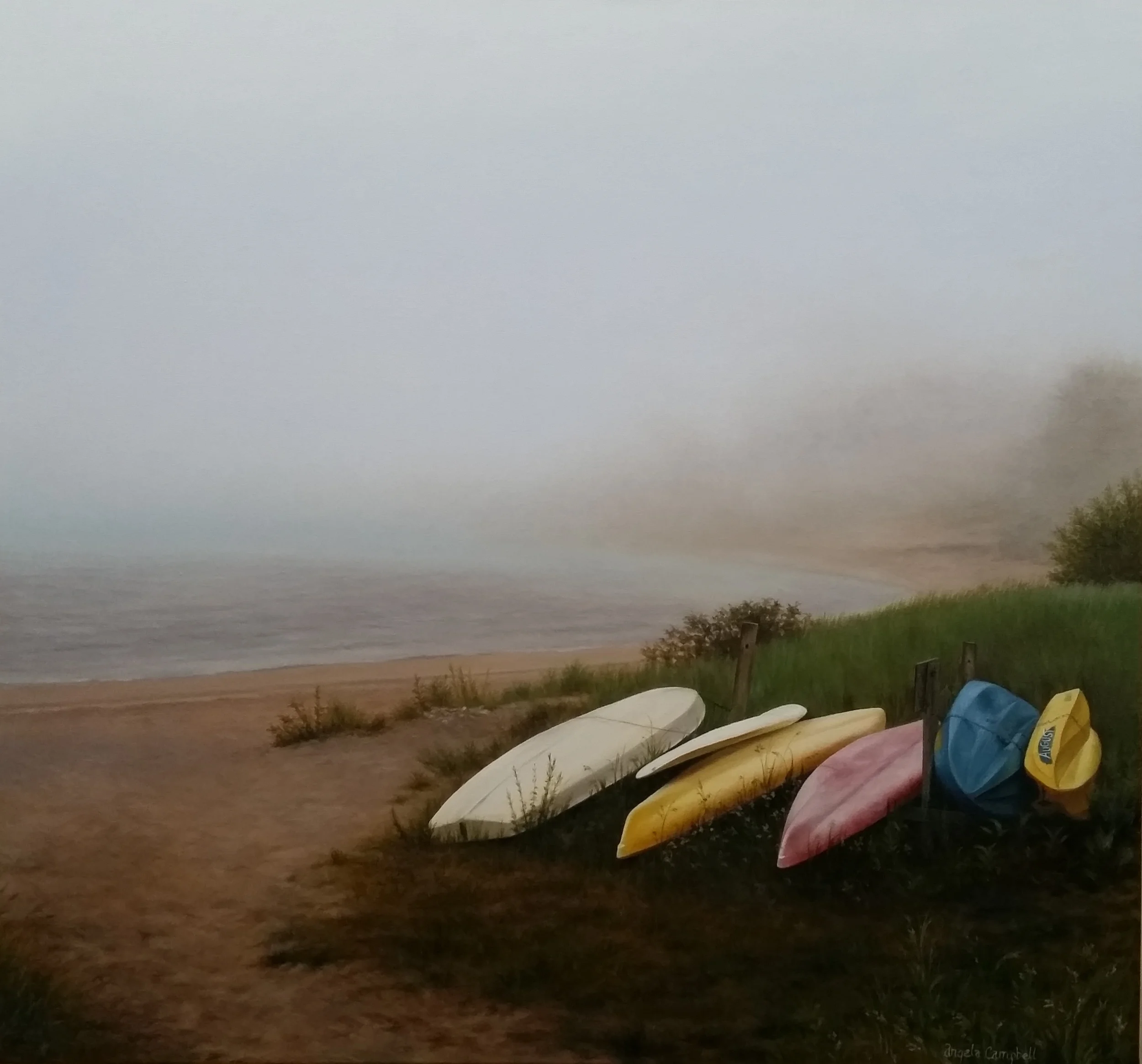 Angela Campbell Mist Over the Dunes 28 x 30 inches, $3,800