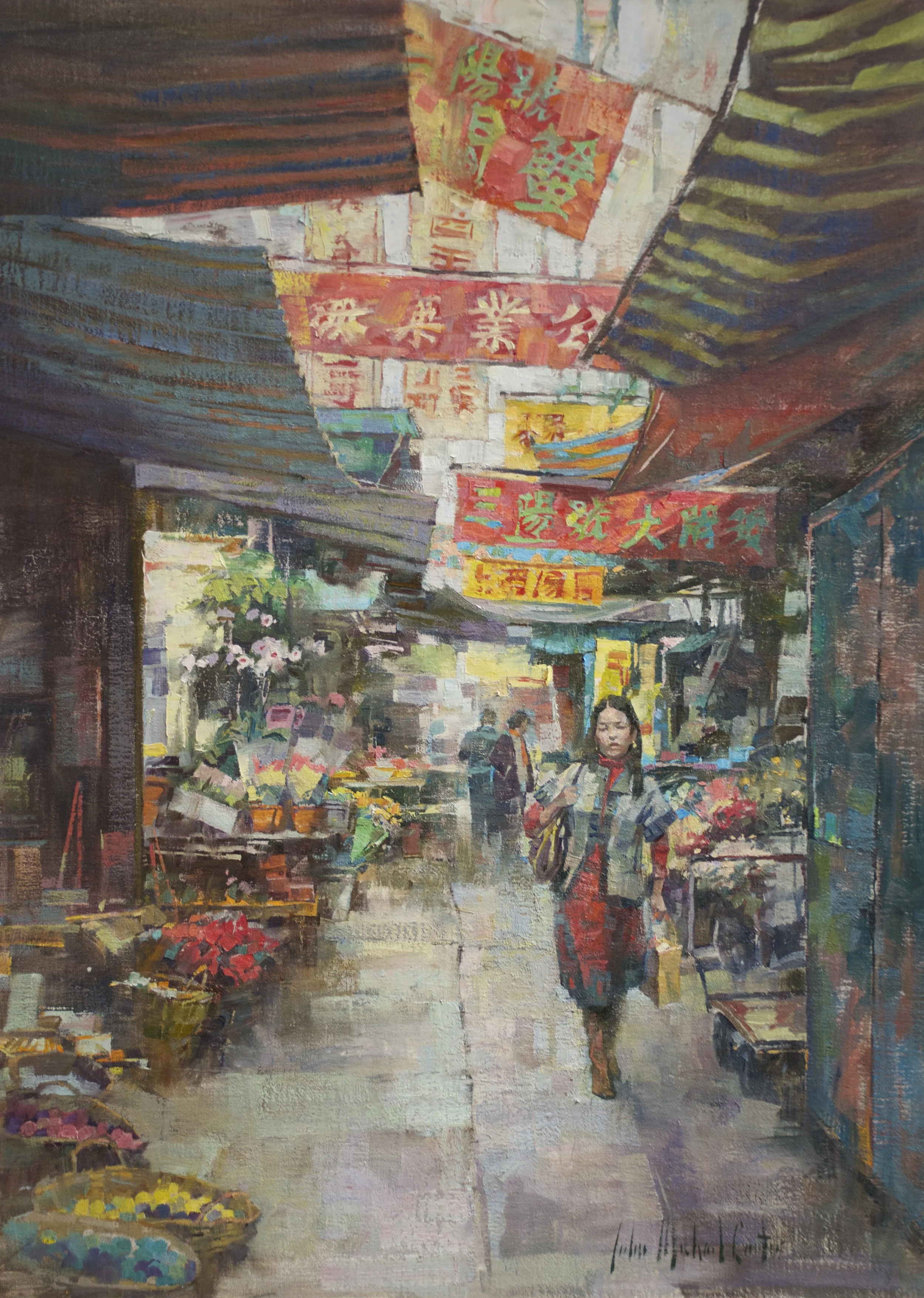 John Michael Carter, OPAM Hong Kong Market 24 x 18 inches, $5,000