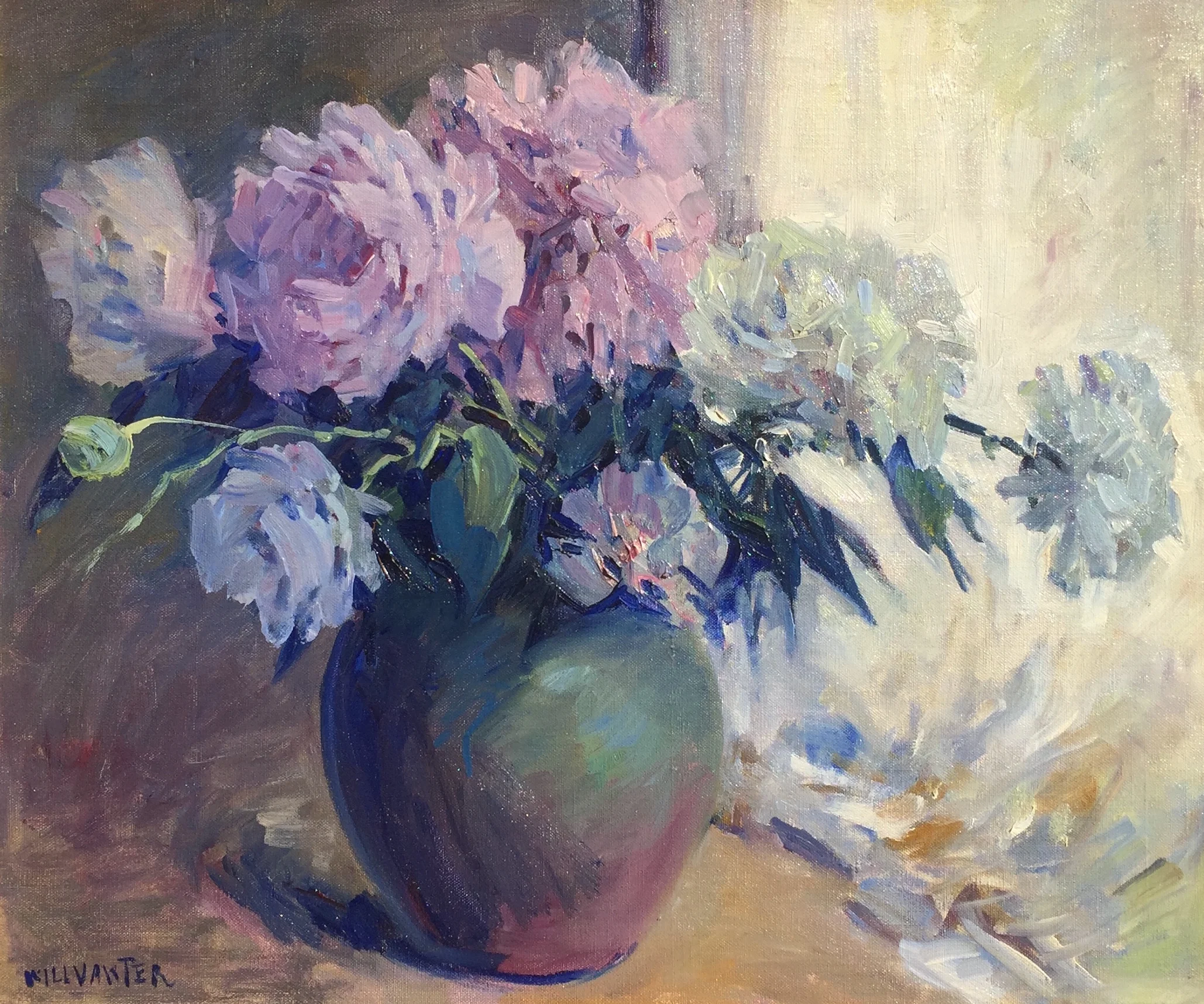Will Vawter (American 1871-1941) Peonies Oil on canvas, 20 x 24 inches Signed lower left SOLD