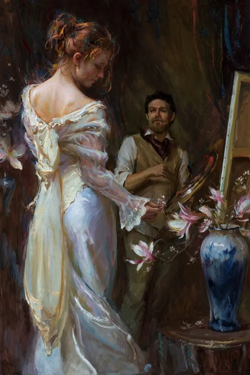 Daniel F. Gerhartz (American, b. 1965) To Capture Beauty Oil on linen, 60 x 40 inches Signed lower right SOLD