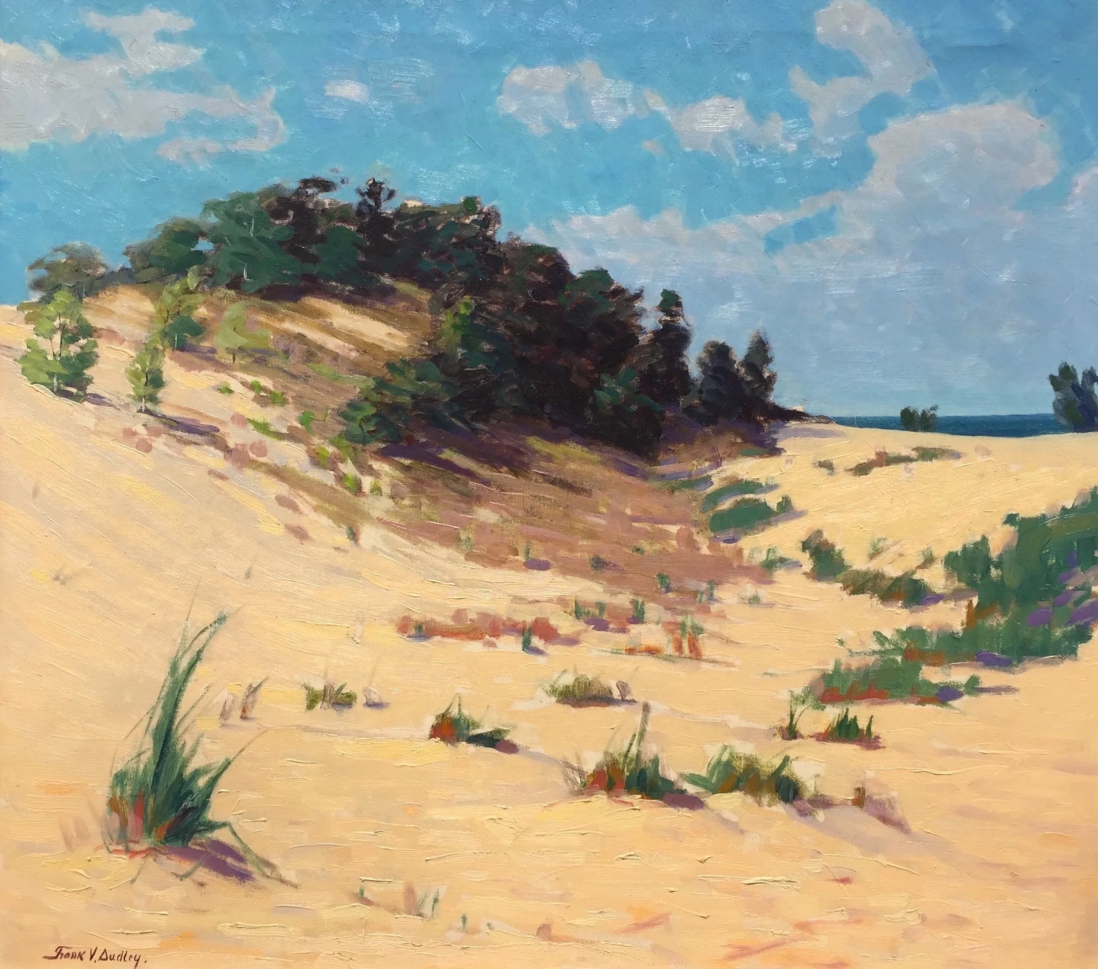Frank V. Dudley (American 1868-1957) The Windy Dune Crest, ca. 1930 Oil on canvas, 27 x 30 inches Signed lower left SOLD