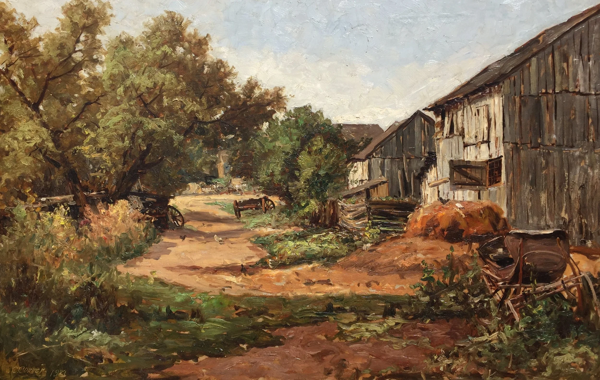   Charles Conner   (American 1857-1905)   In the Barnyard,  1903  Oil on canvas, 22 x 34 inches  Signed and dated lower left   SOLD  
