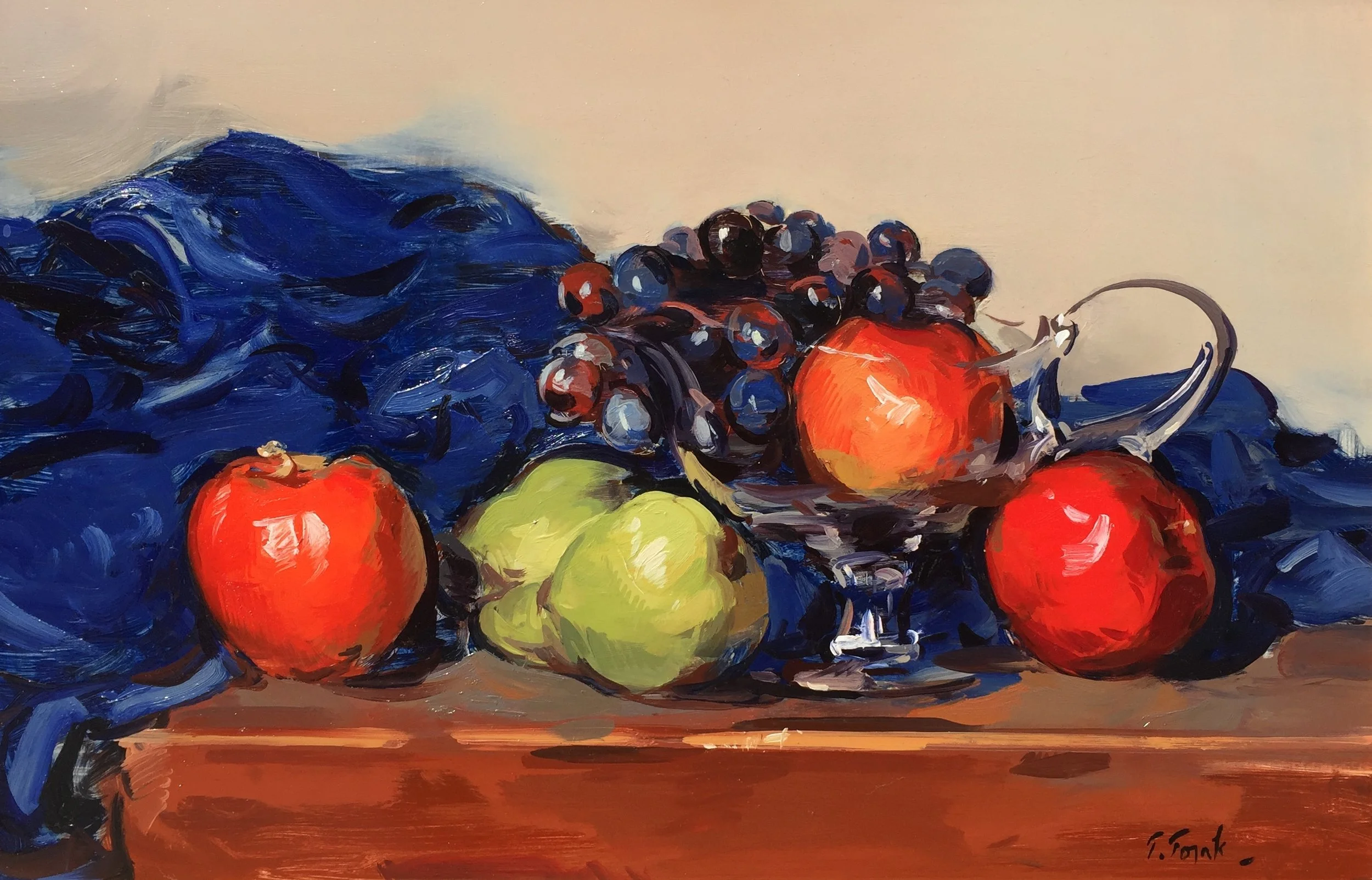   Thomas Torak   (American, b. 1953)   Festival of Fruit   Oil on board, 12 x 18 inches  Signed lower right 