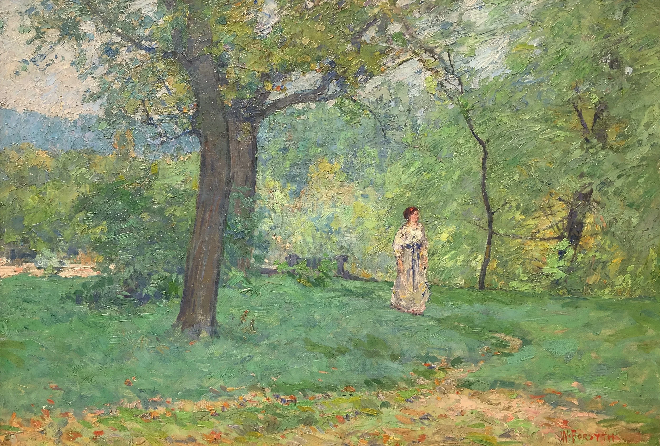   William Forsyth   (American 1854-1935)   In the Dew of the Morn,  ca. 1904  Oil on canvas, 14 x 20 inches  Signed lower right   SOLD  