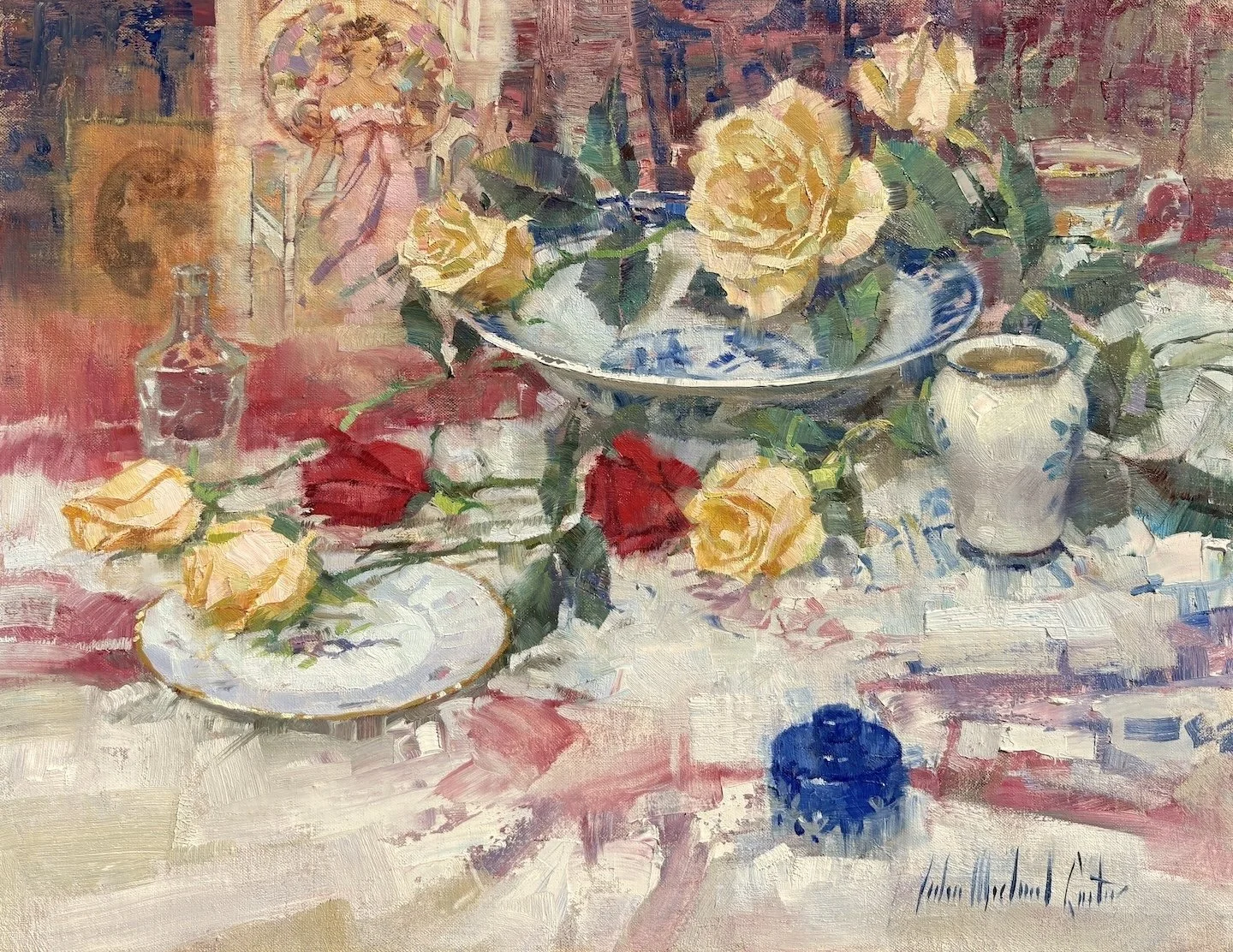 John Michael Carter (American, b. 1950) Dressing Table Still Life Oil on linen, 14 × 18 inches Signed lower right $2,900