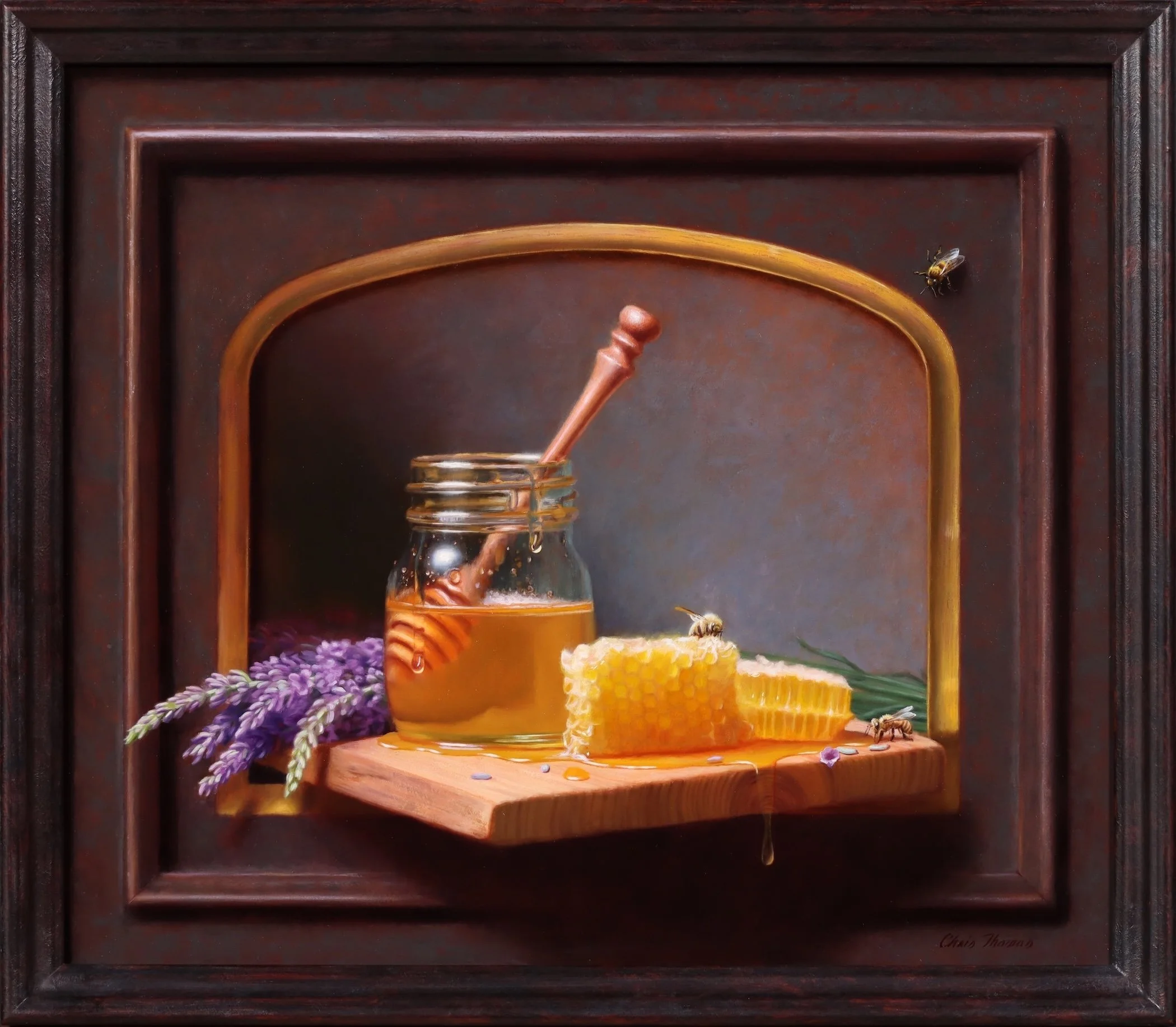 Chris Thomas (American, b. 1970) The Gathering, 2025 Oil on board, 13 × 15 inches Signed lower right $4,500 Juried into: 35th National Oil & Acrylic Painters' Society's Best of America International Exhibition, James R. Ross Fine Art,