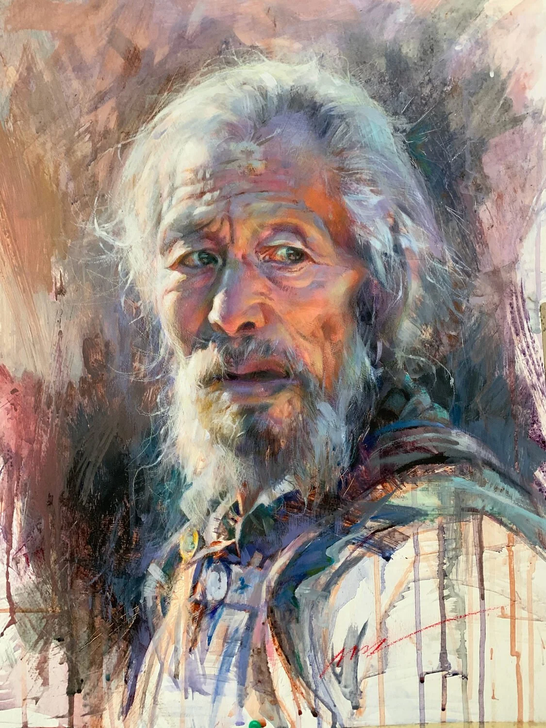 Jian Wu A Moment of Reflection, 2024 Acrylic, 24 × 18 inches $10,000