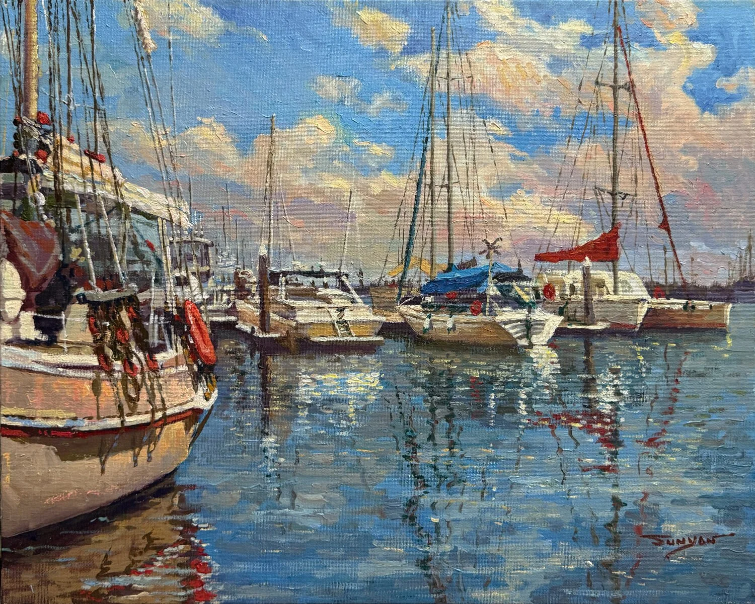 Yan Sun Ready to Sail, 2025 OIl, 16 × 20 inches $3,200