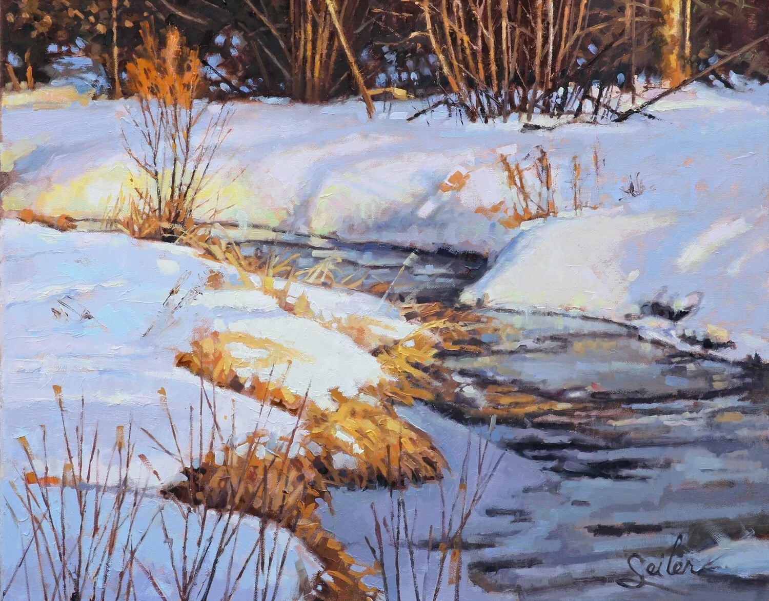 Larry Seiler Last Light on the Torpee, 2023 Oil, 22 × 28 inches $4,700