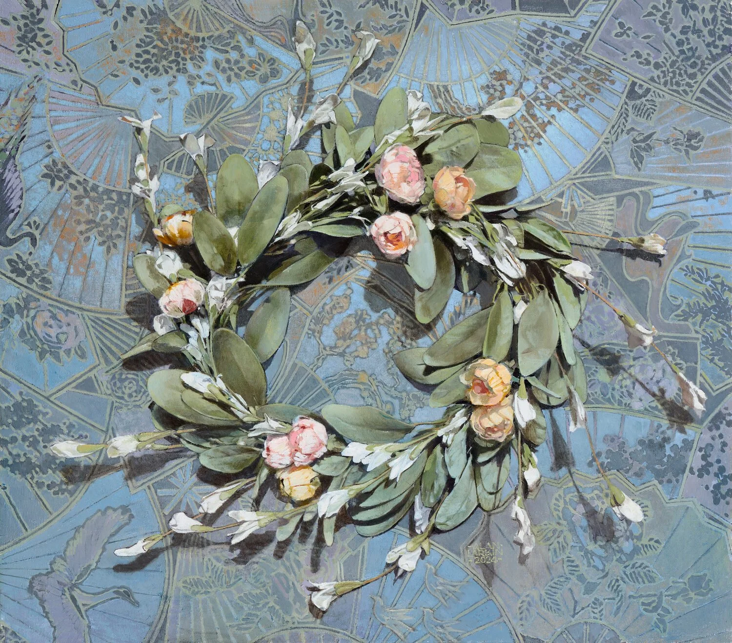 Alan J. Larkin Paper Wreath, 2024 Oil, 29 × 33 inches $6,000