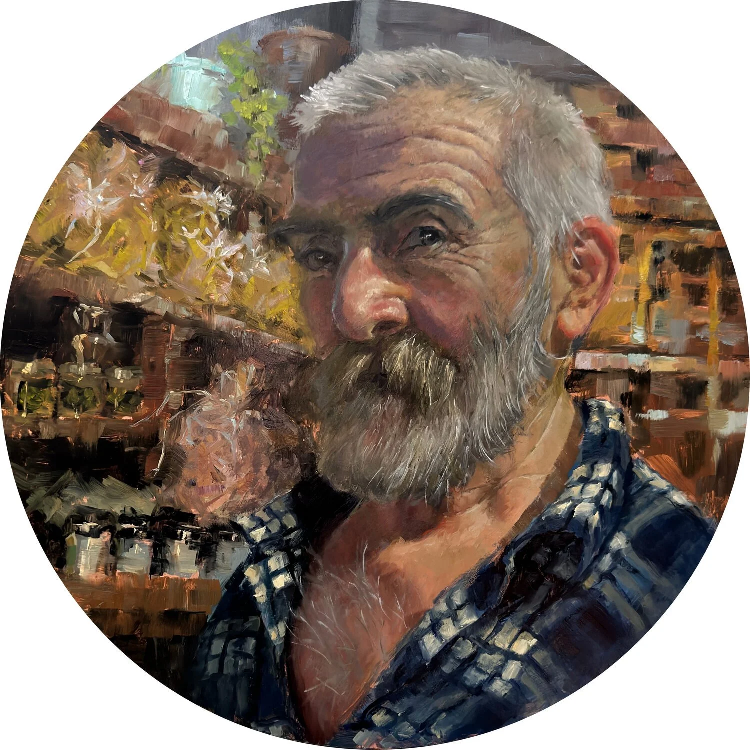 Carol Devereaux Mr. Panagiotis, 2024 Oil, 12 × 12 inches $1,200
