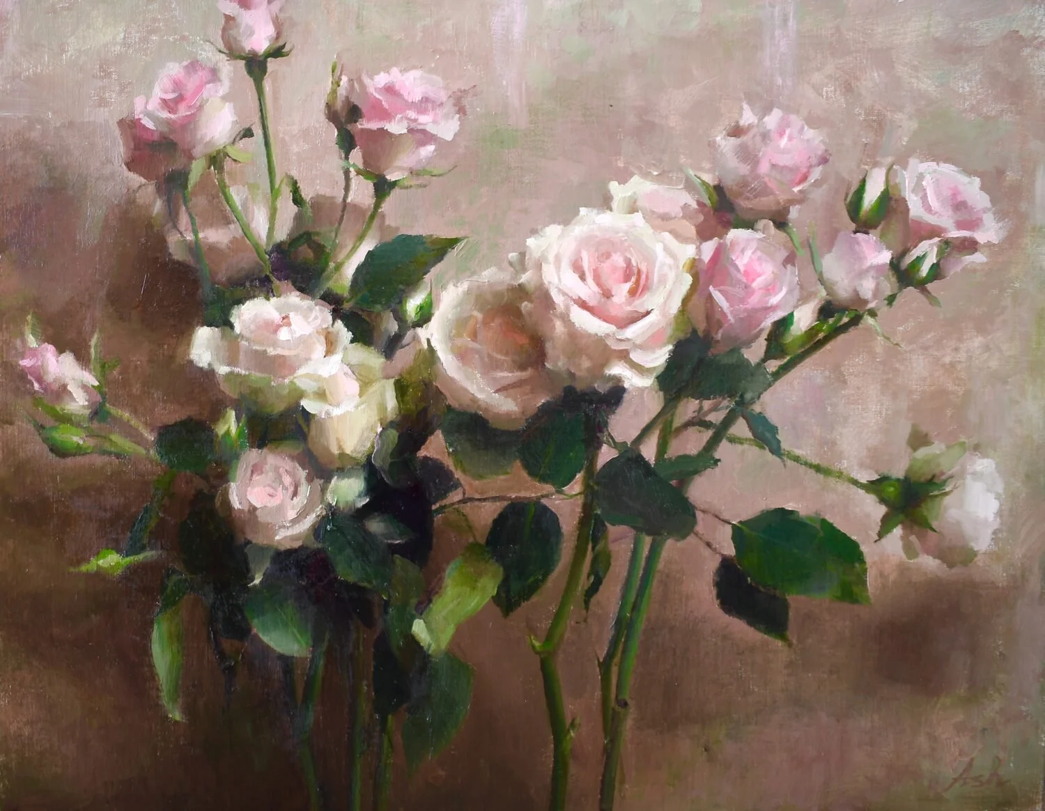 Ashwini Bharathula A Delicate Dance, 2024 Oil, 14 × 18 inches $3,600