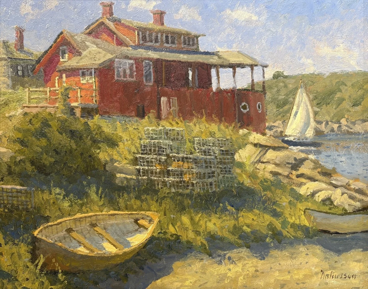   Fred Doloresco   (American, b. 1948)   Undersail   Oil on panel, 16 × 20 inches  Signed lower right  $2,400 