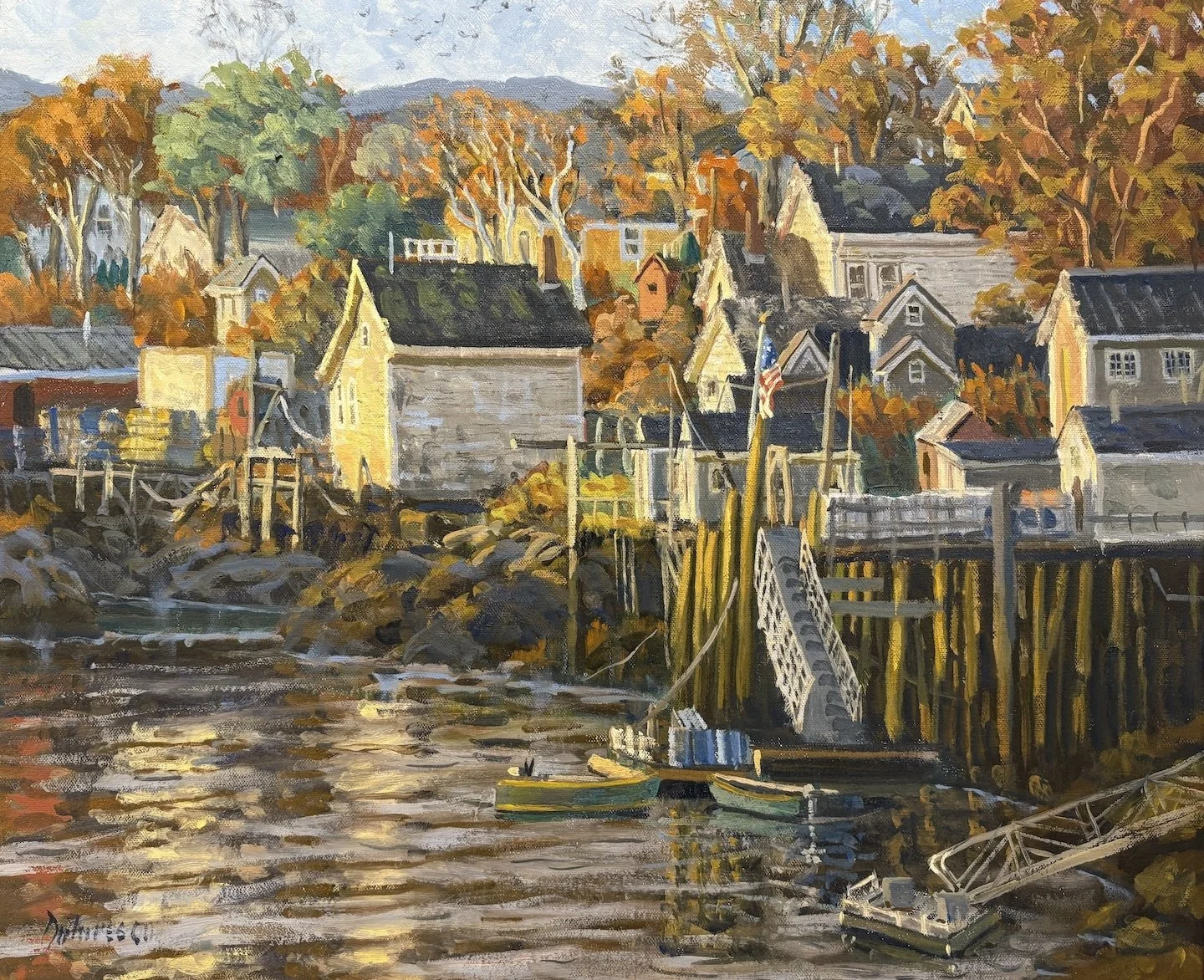   Fred Doloresco   (American, b. 1948)   Golden Harbor   Oil on canvas, 20 × 24 inches  Signed lower left  $4,200 