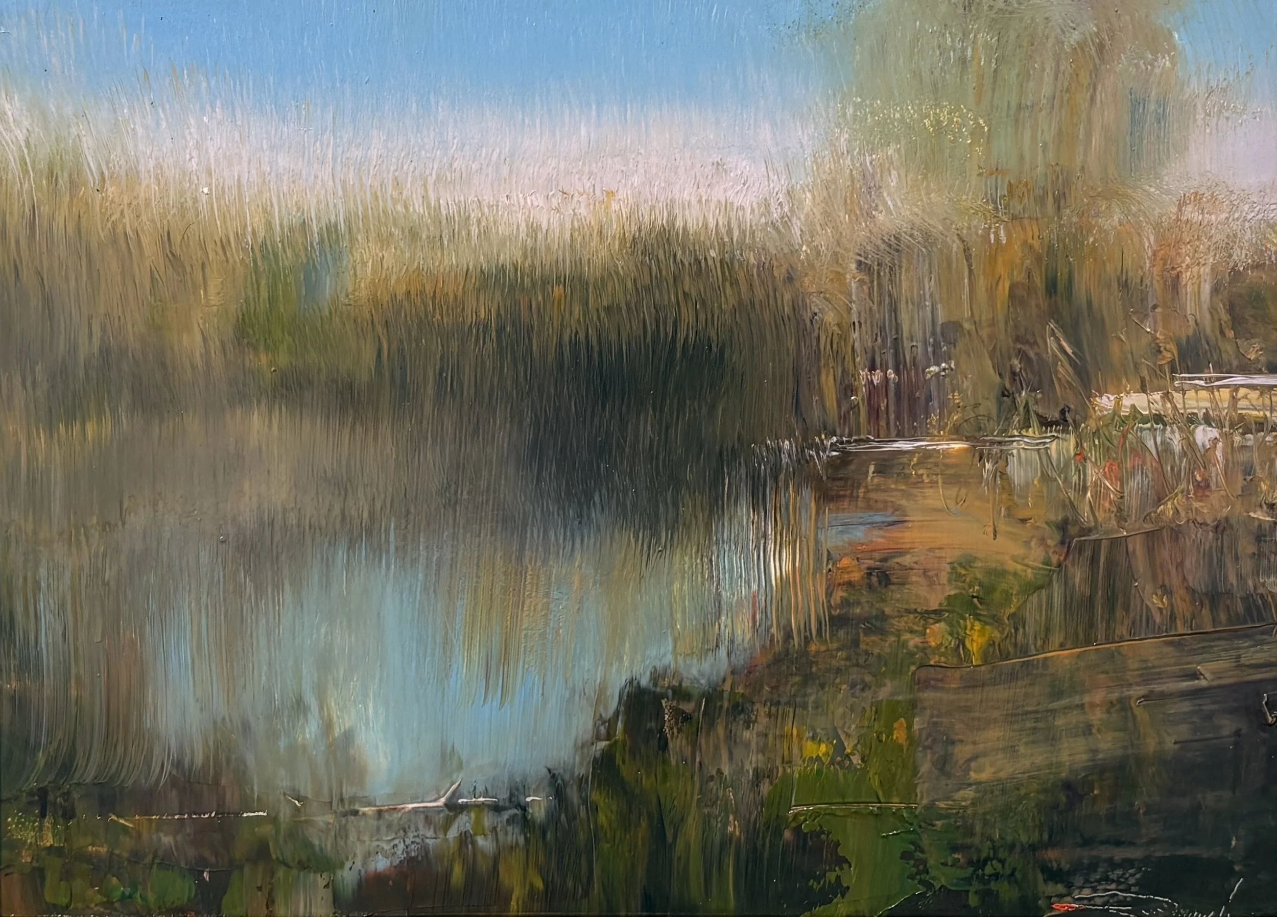   C. W. Mundy   (American, b. 1945)   The Pond   Oil on linen, 9 × 12 inches  Signed lower right  $4,500 