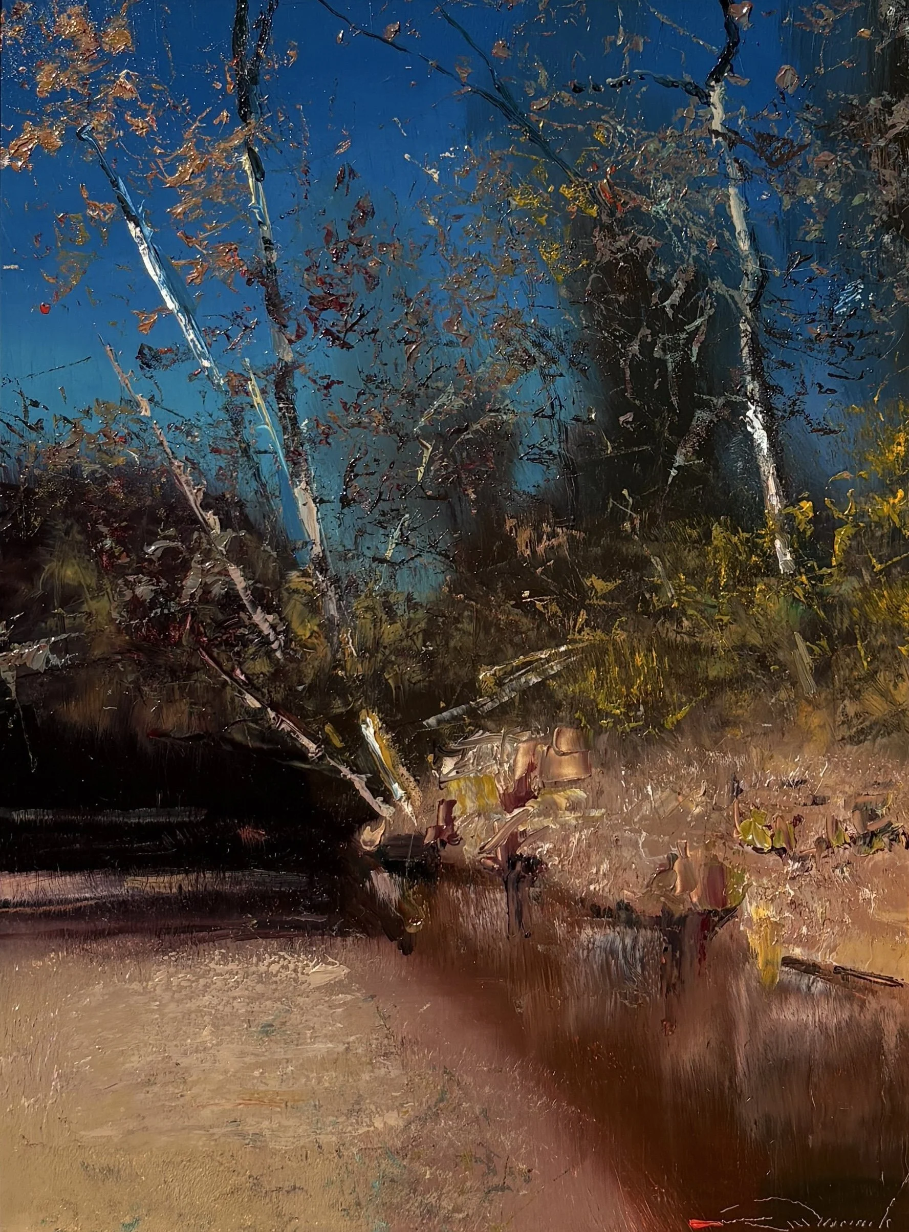   C. W. Mundy   (American, b. 1945)   Williams Creek   Oil on linen, 12 × 9 inches  Signed lower right  $4,500 