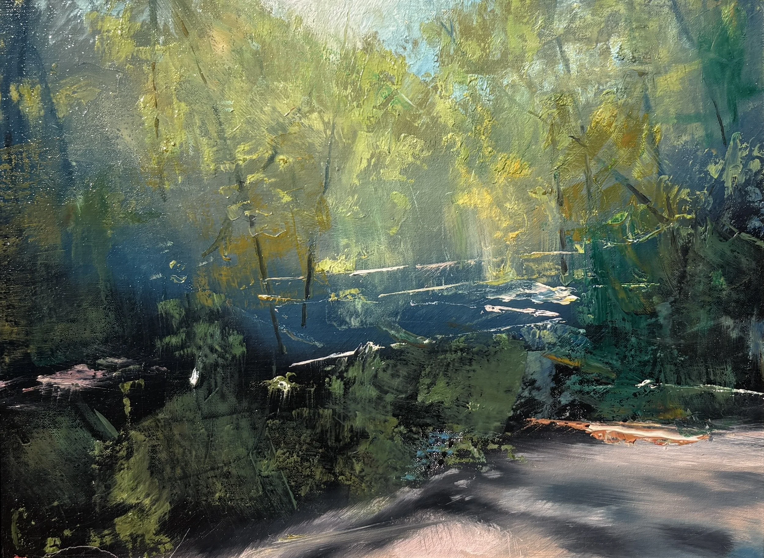   C. W. Mundy   (American, b. 1945)   Williams Creek   Oil on linen, 9 × 12 inches  Signed lower left  $4,500 
